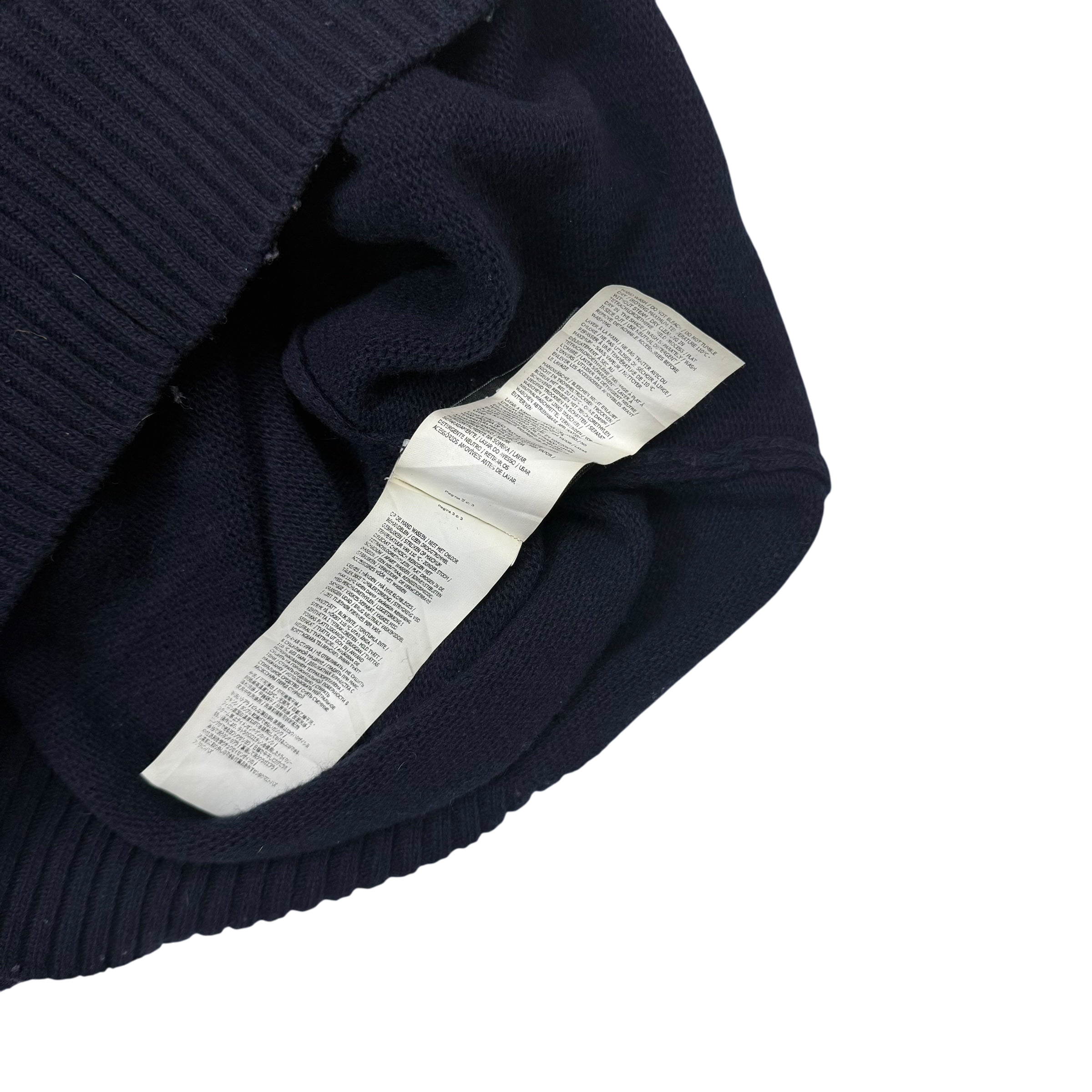 Stone Island Wool Blend Knit Sweatshirt Dark Navy (Size L)