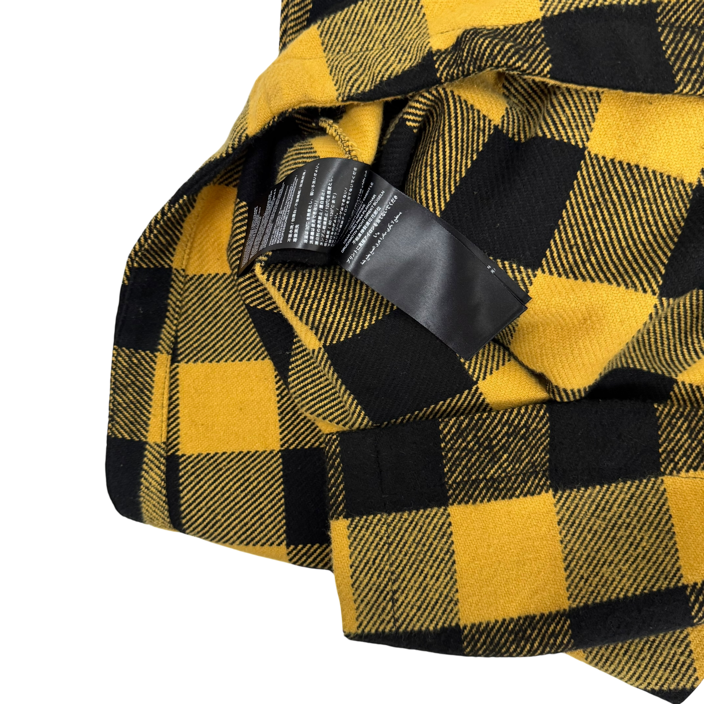 Palm Angels FW19 Checkered Hooded Shirt Jacket Yellow/Black (Size L)