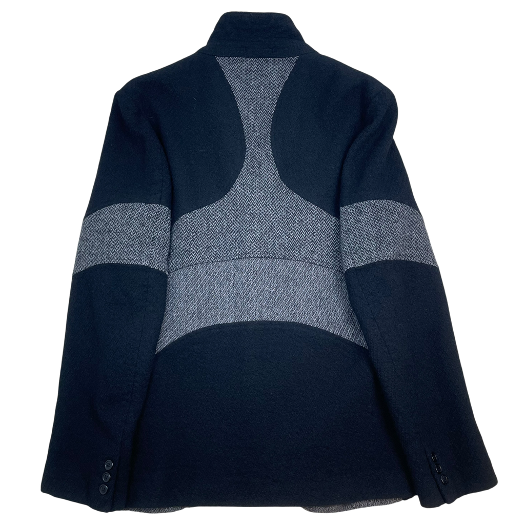 Comme des Garcons Homme Plus AD2003 Contrast Panel Wool Jacket Black/Grey (Size M)