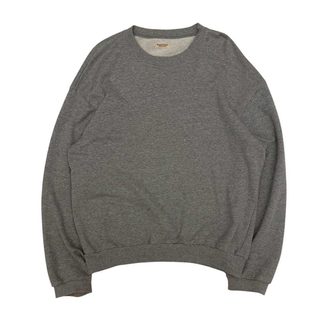 Kapital Smiley Crewneck Sweatshirt Grey (Size 5)