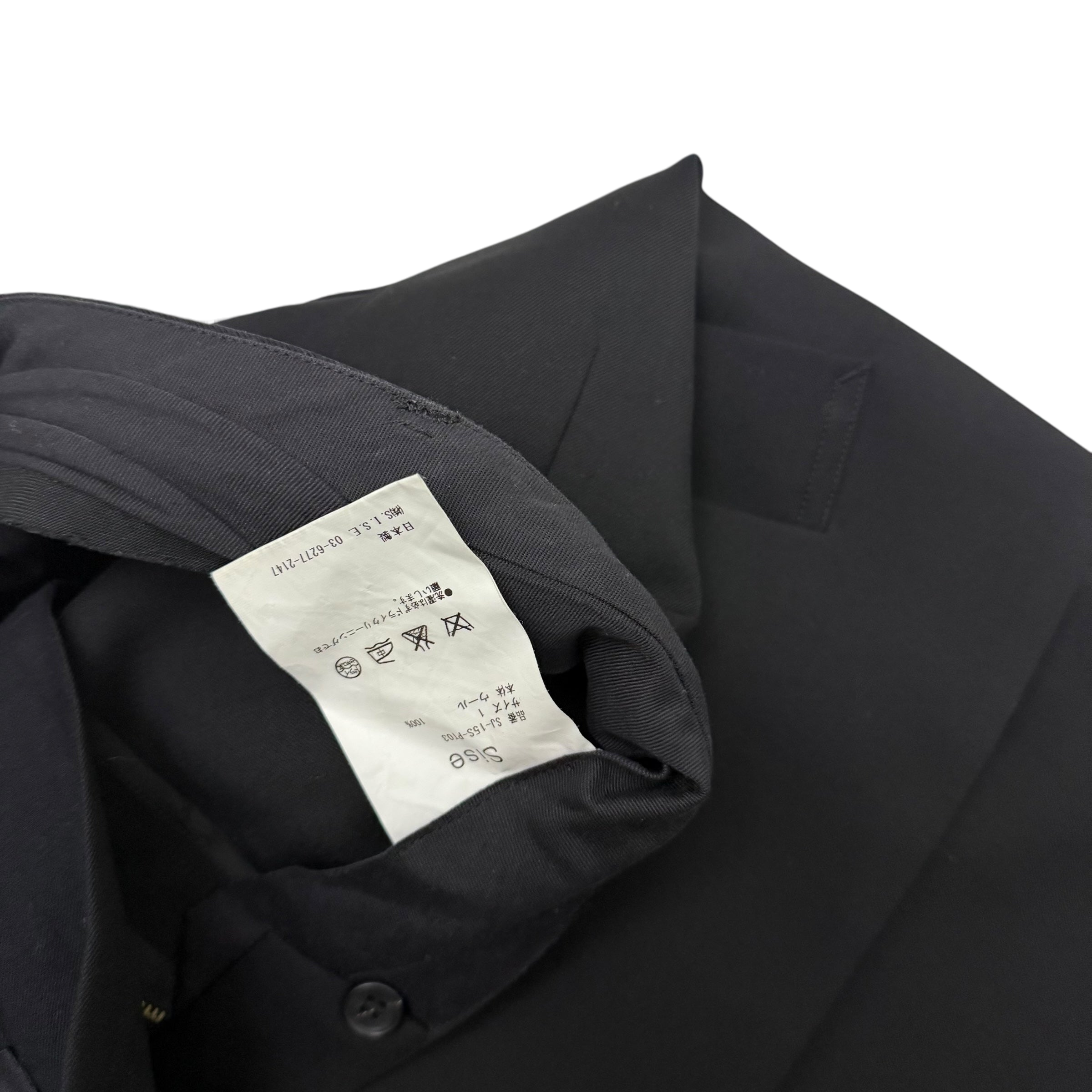 Sise Fold-Over Apron Wool Pants Black (Size 33”)