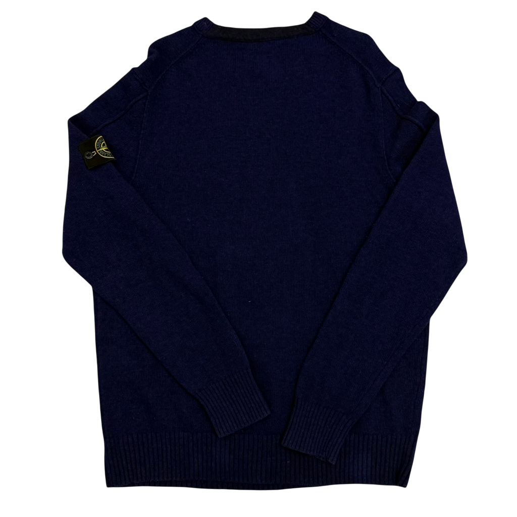 Stone Island AW16 Wool Blend Knit Sweatshirt Navy (Size XXL)