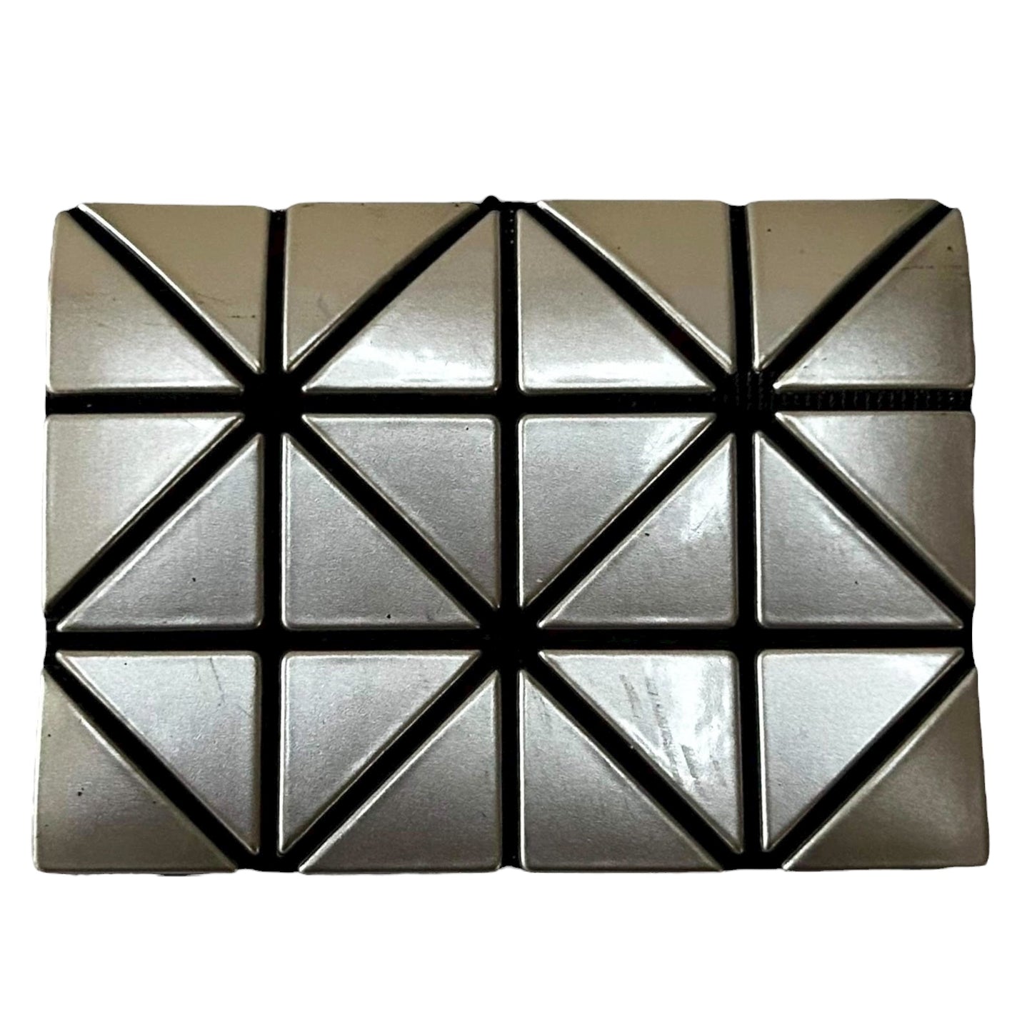 Bao Bao Issey Miyake Geometric Design Bifold Wallet Silver