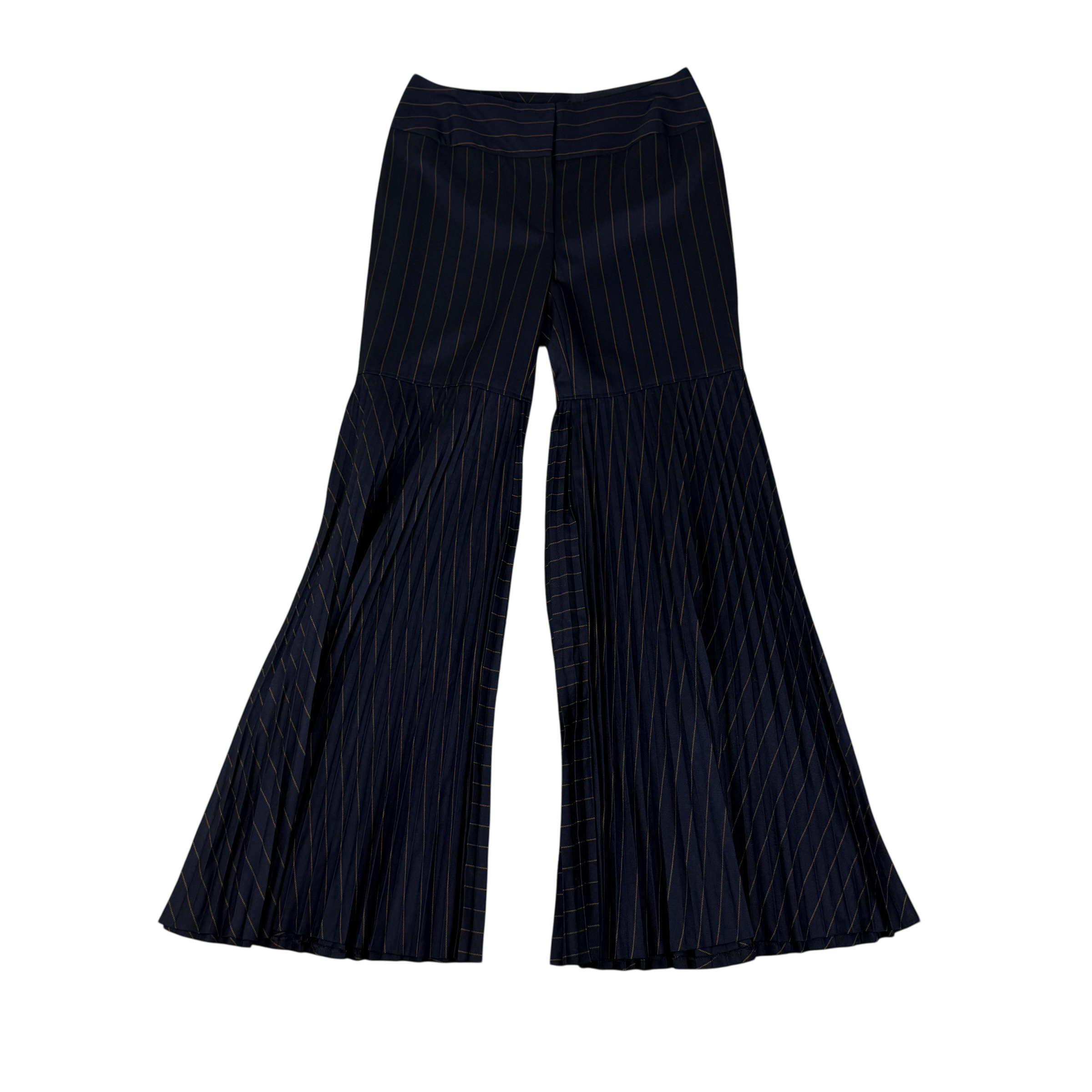 Dolce & Gabbana F/W2000 Wool Pleated Pinstripe Pants Navy (Size 38)
