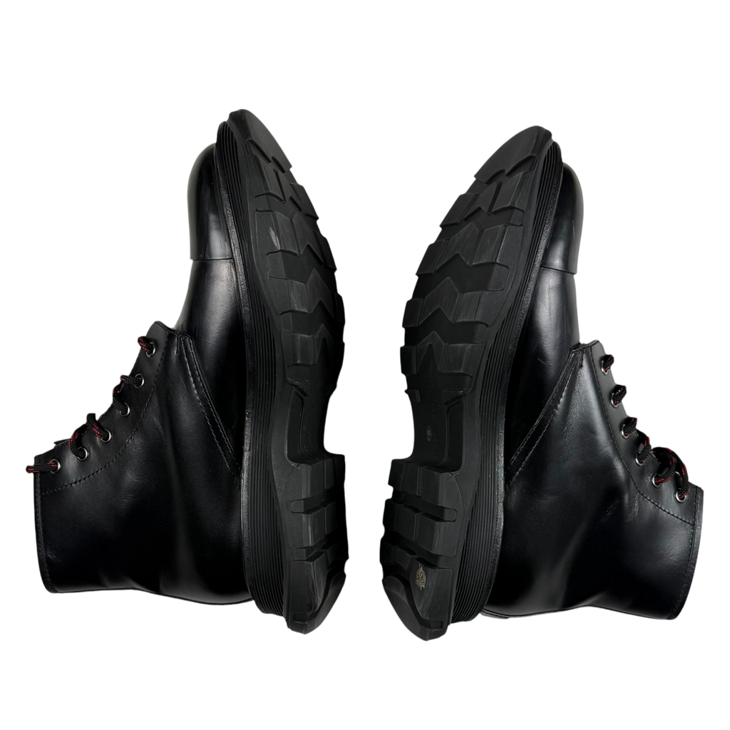Alexander McQueen Oversized Sole Combat Leather Boots Black (fits US8.5-9)