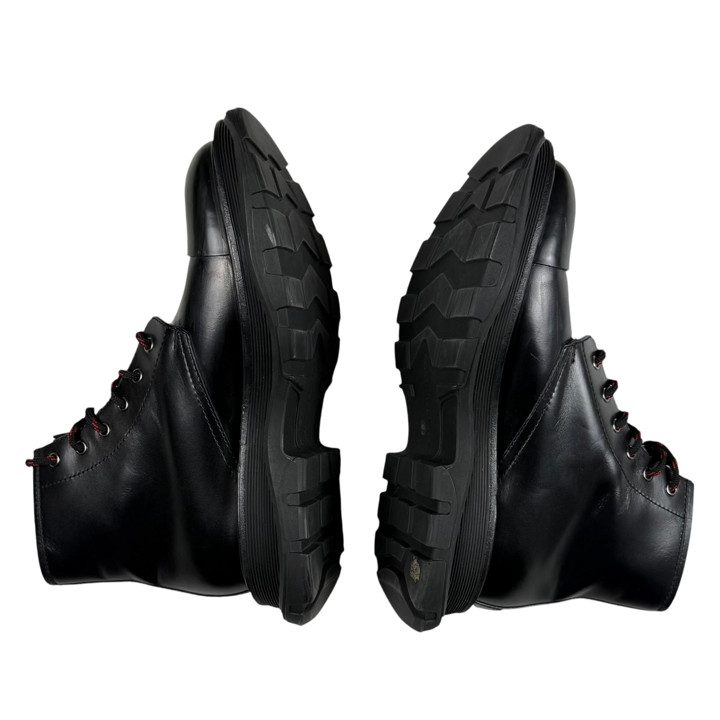 Alexander McQueen Oversized Sole Combat Leather Boots Black (fits US8.5-9)