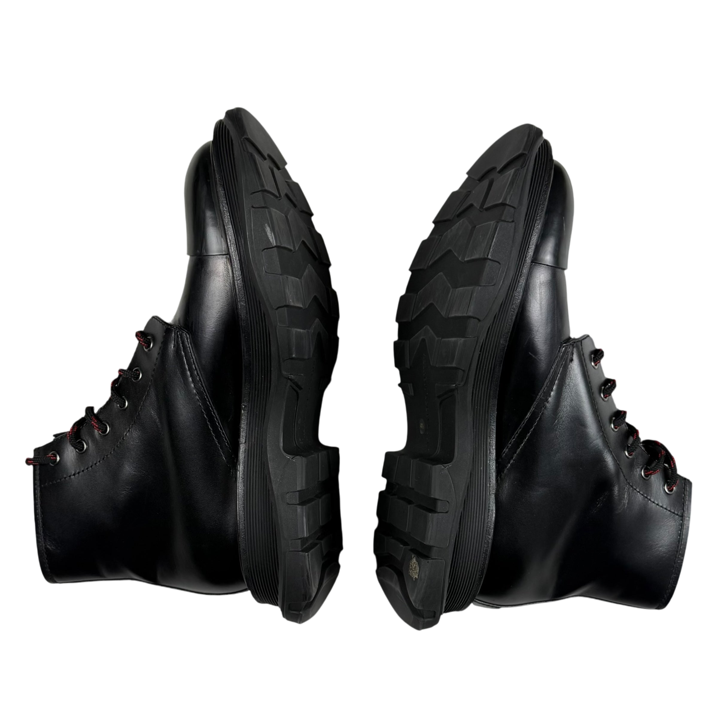 Alexander McQueen Oversized Sole Combat Leather Boots Black (fits US8.5-9)