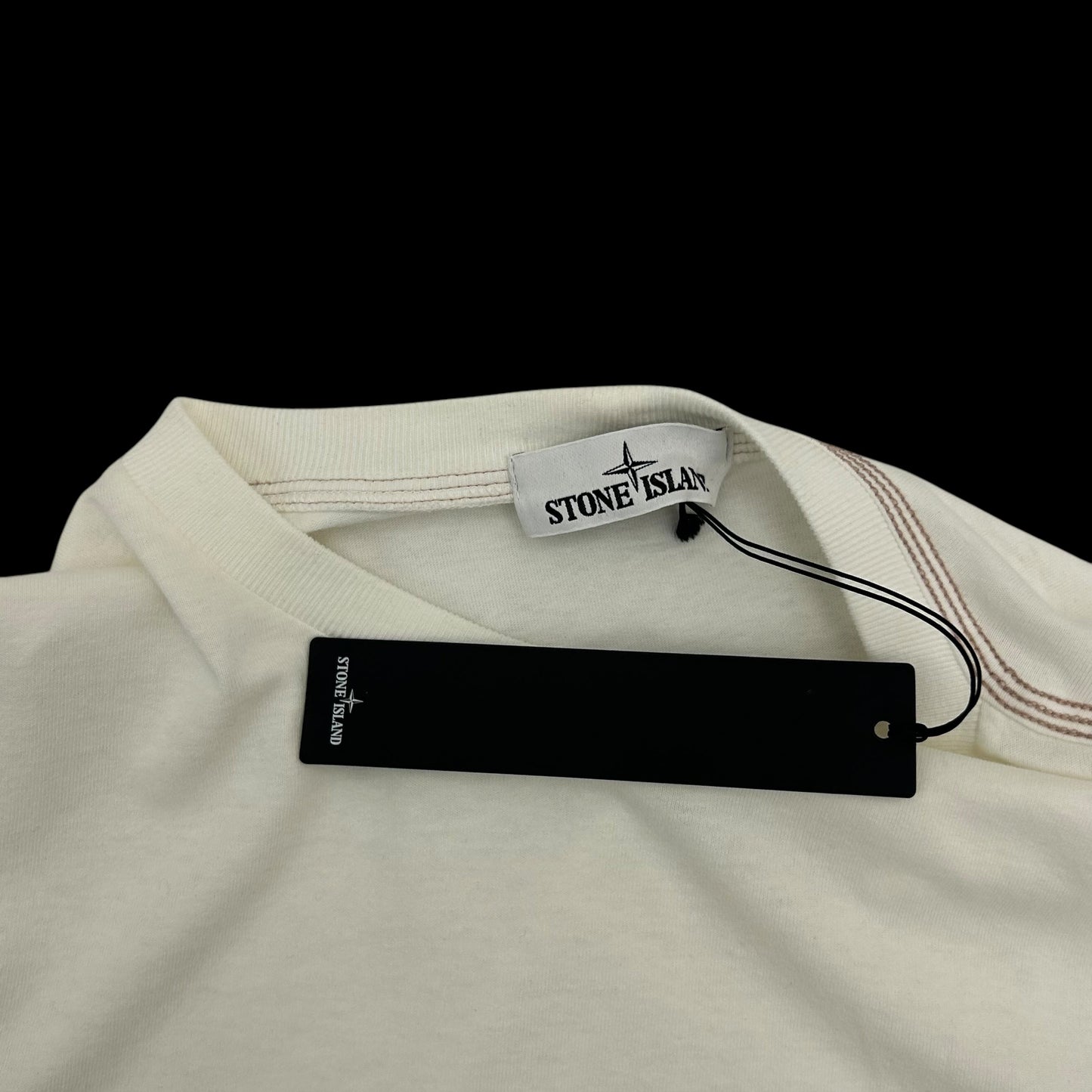 Stone Island Embodied Logo Long Sleeve Shirt White (Fits L/XL)