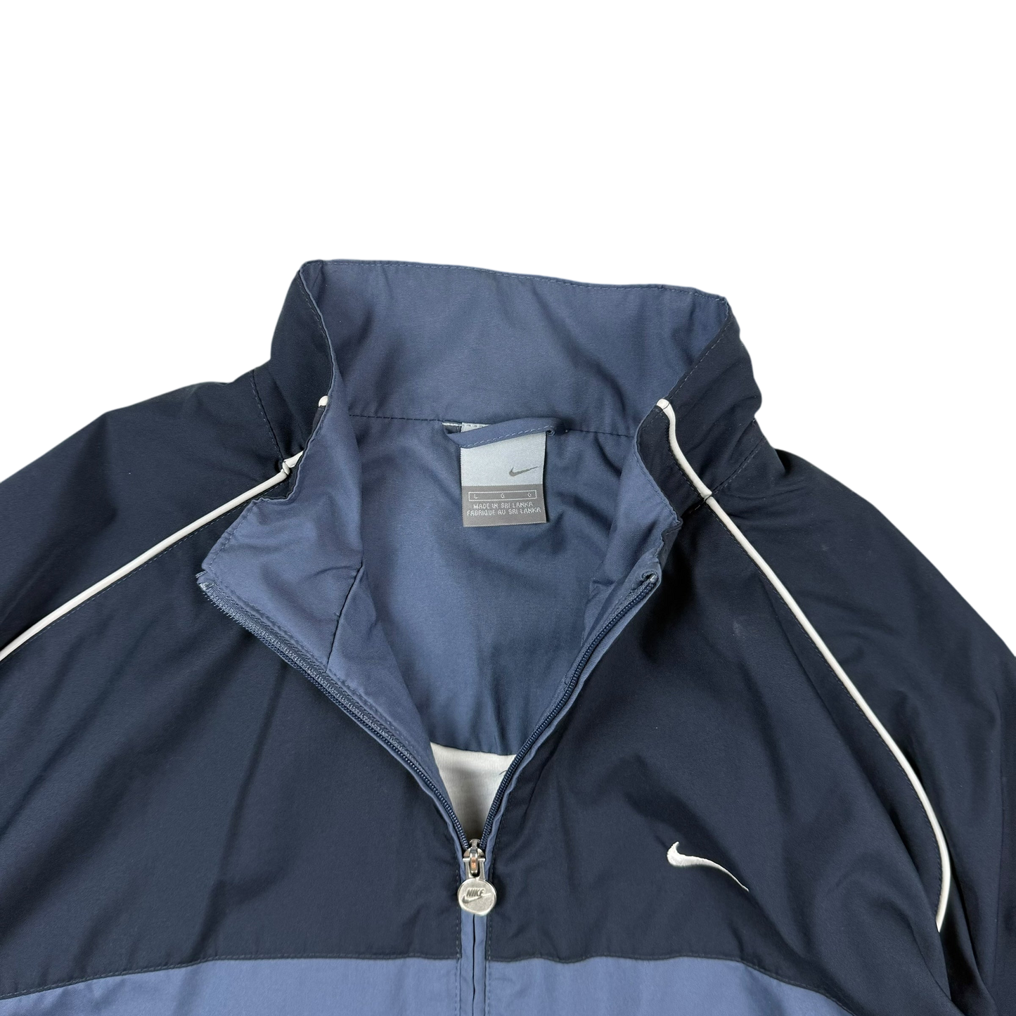 Nike 00s Embroidered Logo Piping Track Jacket Blue/Navy (part of set) (Size L)