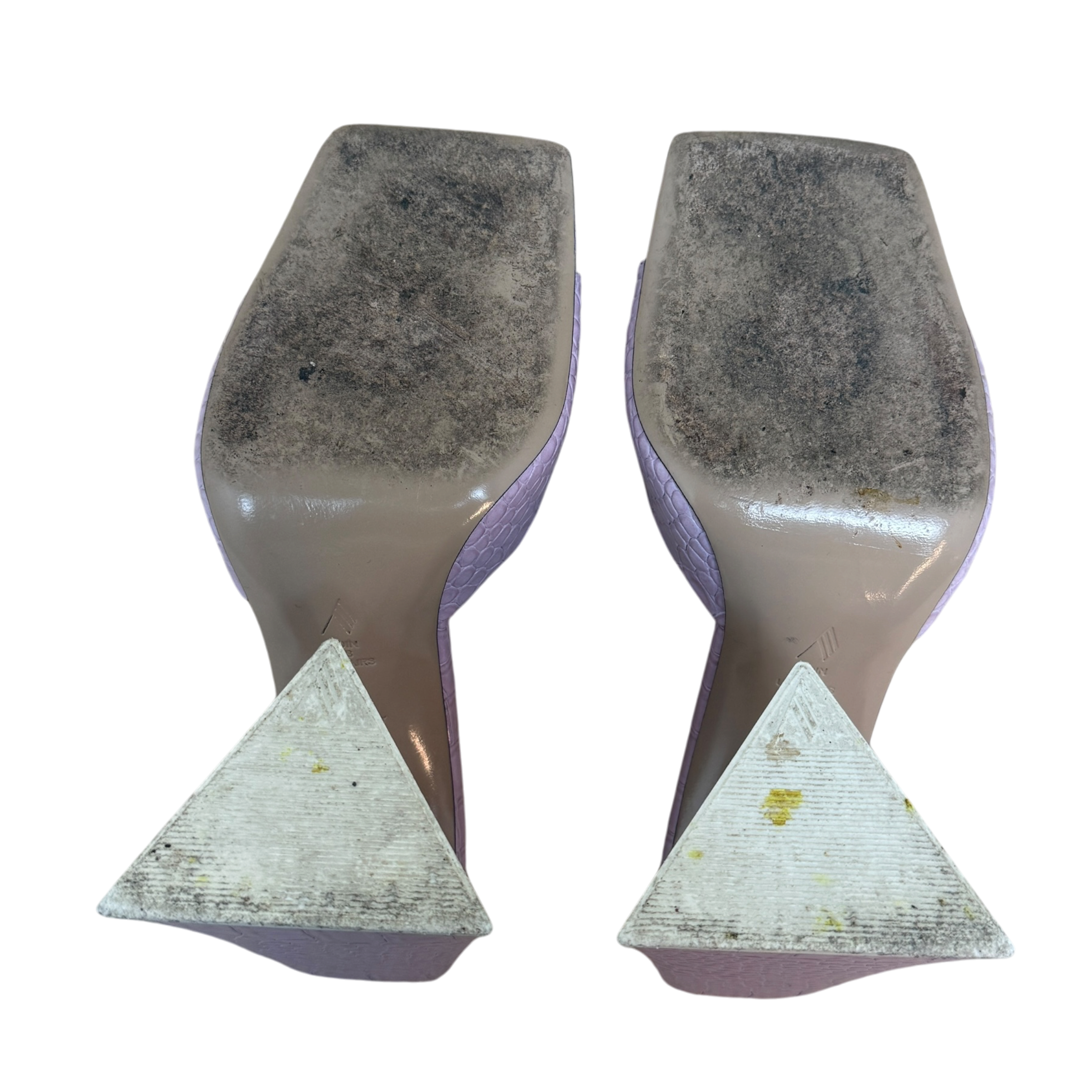 The Attico Devon Croc Pattern Leather Heels Pastel Pink (Size EU38)