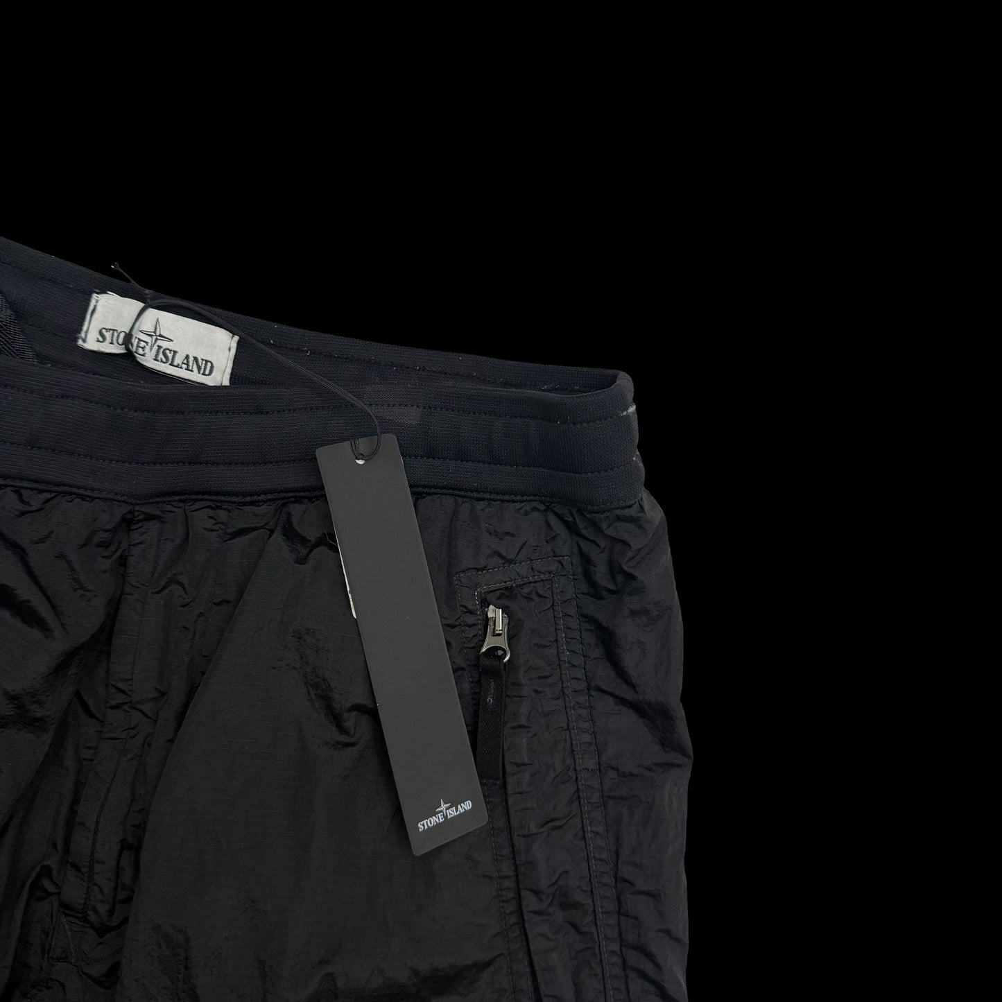 Stone Island Logo Patch Nylon Metal Pants Dark Navy (Size S)