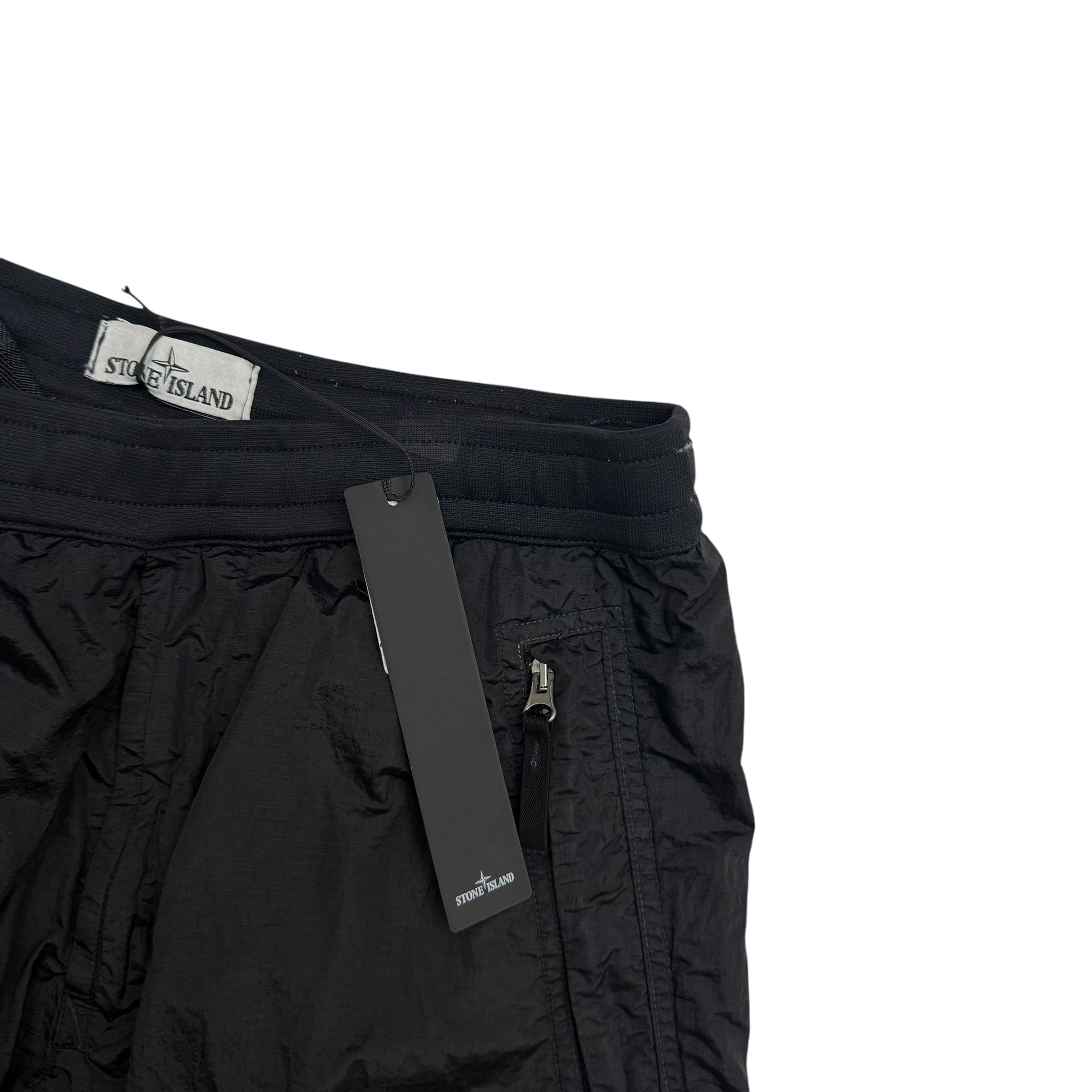 Stone Island Logo Patch Nylon Metal Pants Black (Size S)