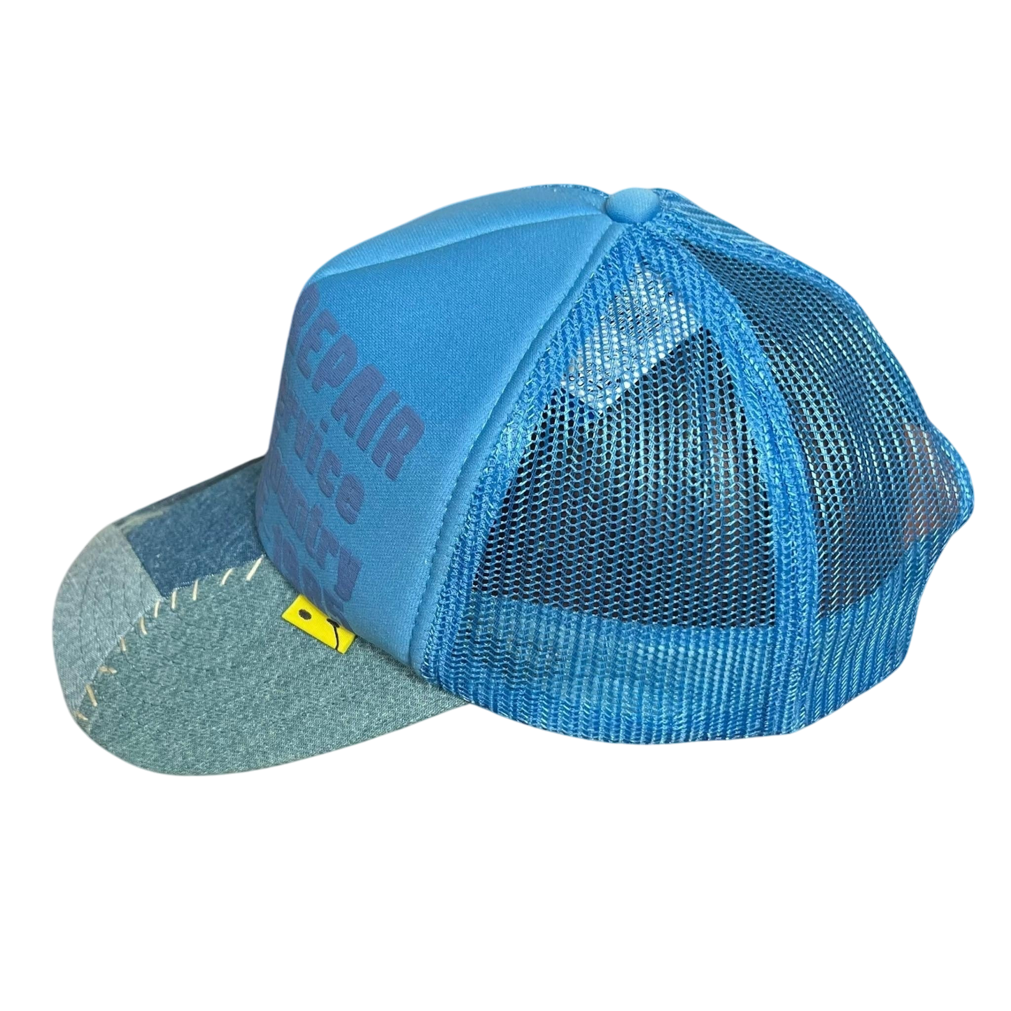 Kapital ‘Denim Repair Service’ Denim Reconstruction Trucker Cap Blue/Blue