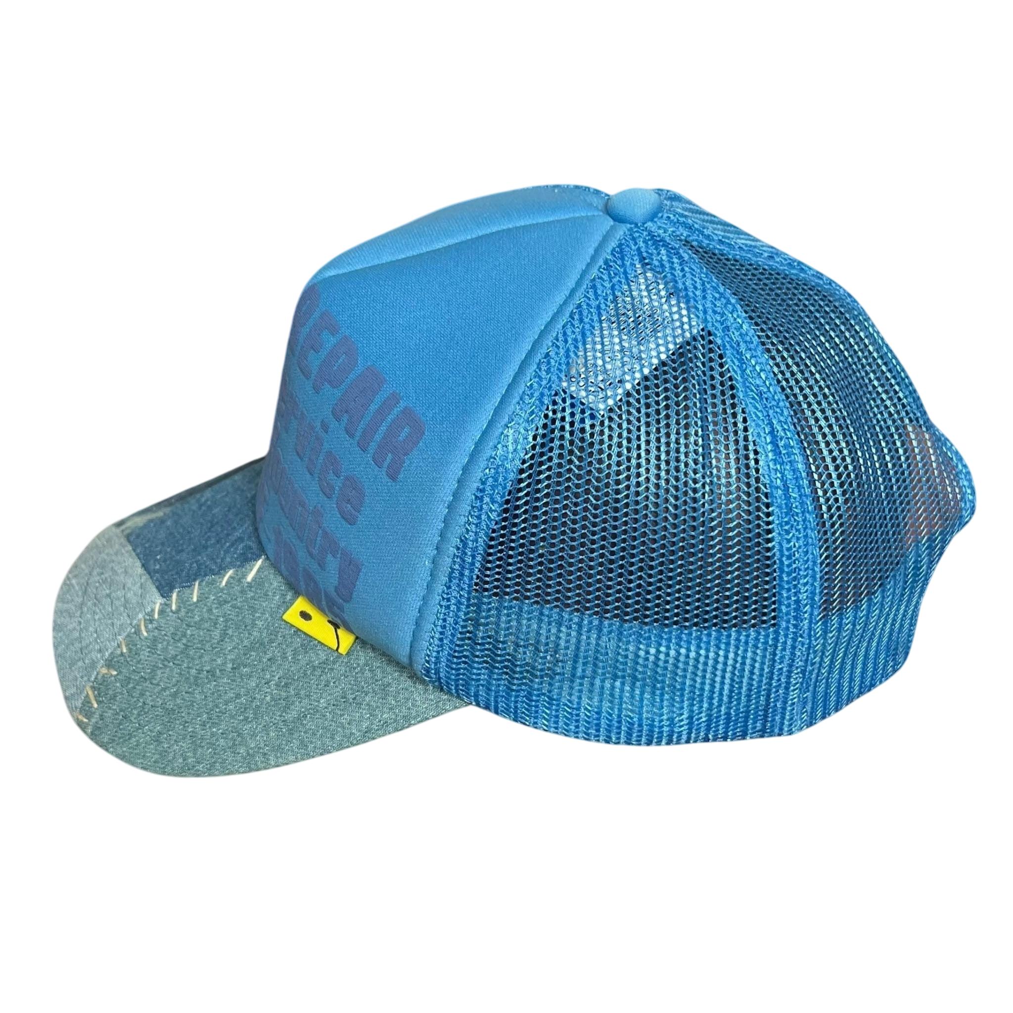 Kapital ‘Denim Repair Service’ Denim Reconstruction Trucker Cap Blue/Blue