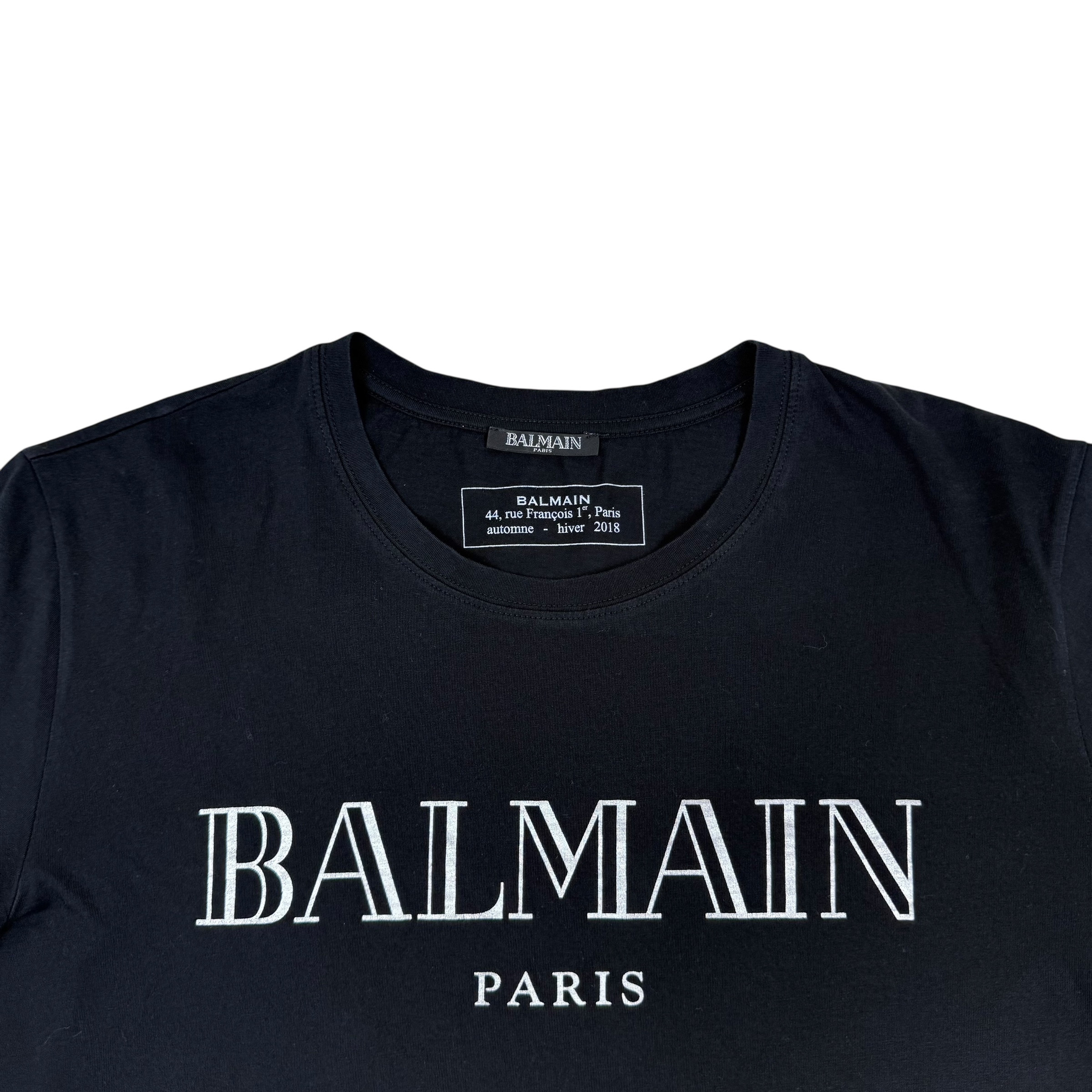 Balmain Paris Reflective Logo Straight Fit T-Shirt Black (Fits M-L)