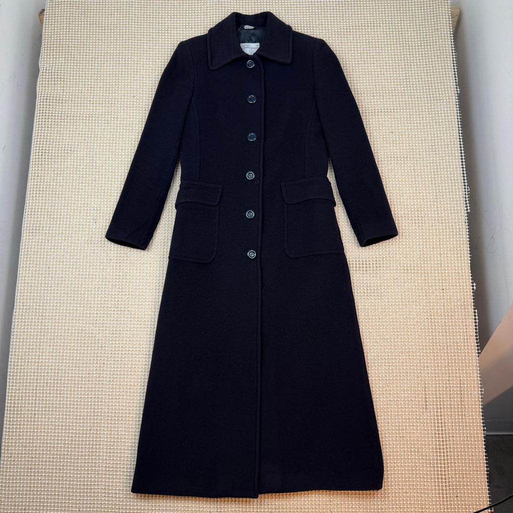 Alexander McQueen Cashmere Wool Long Overcoat Navy (Size 40)