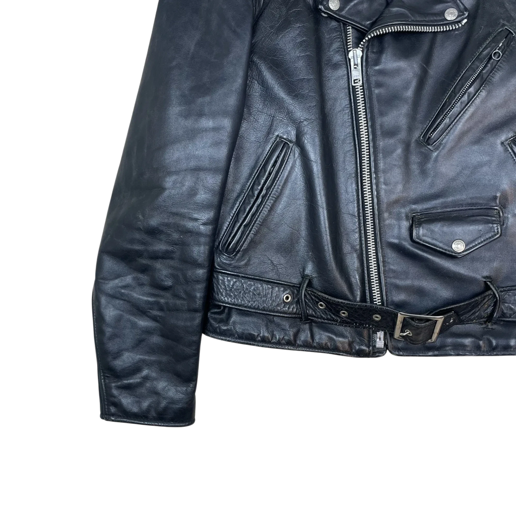 Schott NYC Perfecto 618 Leather Jacket Black (Made in USA) (Size 38/Fits S-M)