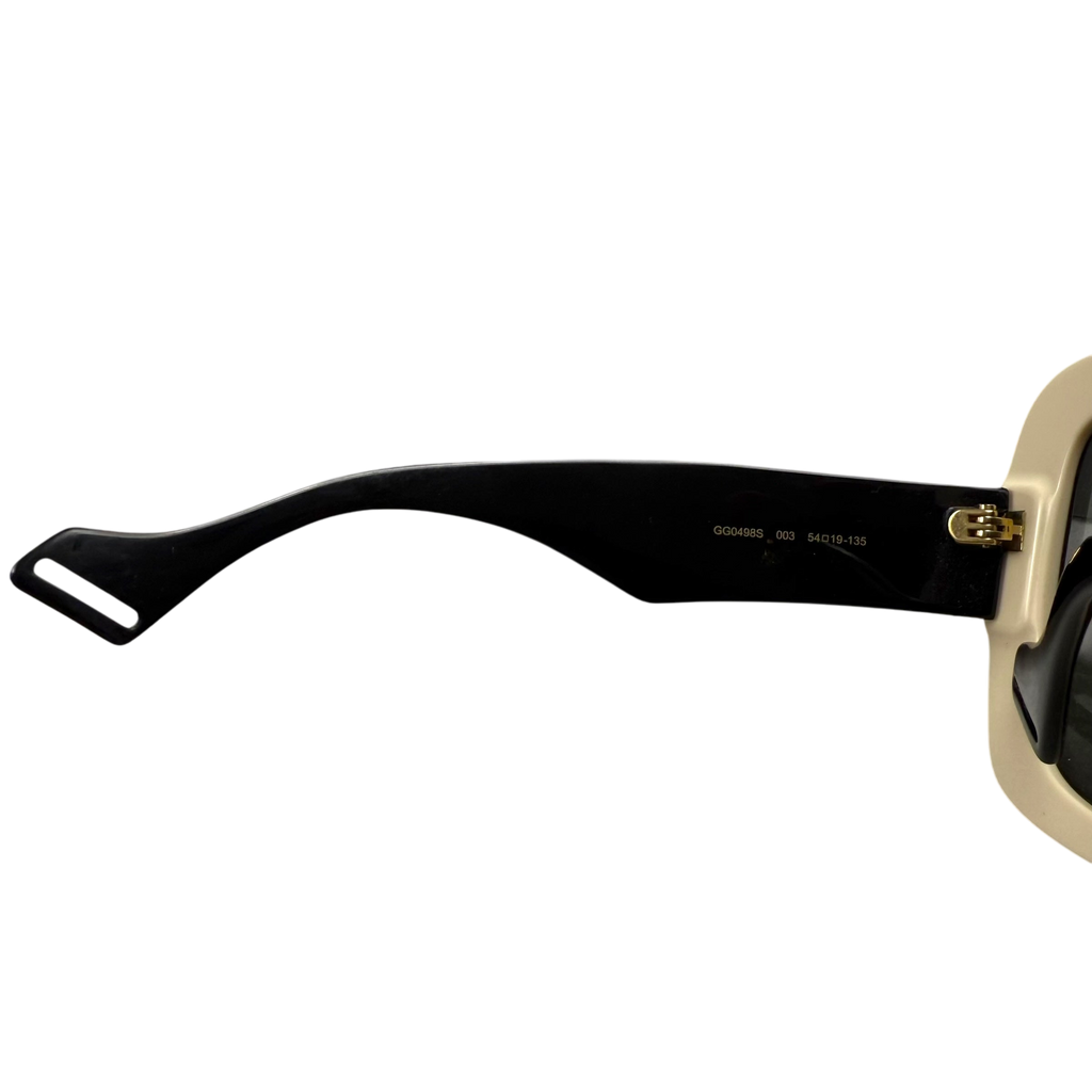 Gucci Oversized Square-Frame Sunglasses Black/Cream