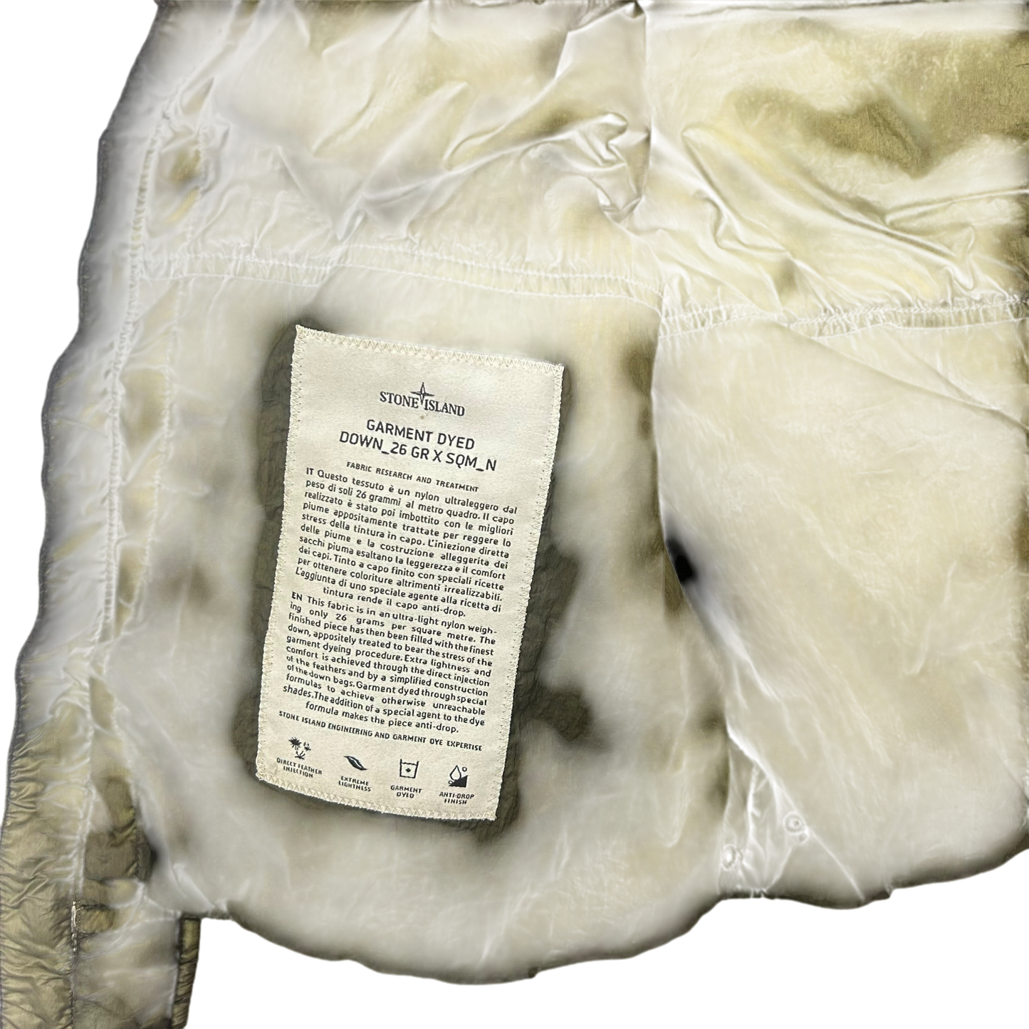 2015 Stone Island Garment Dyed Down Puffer Jacket Khaki Green (Fits M/L)