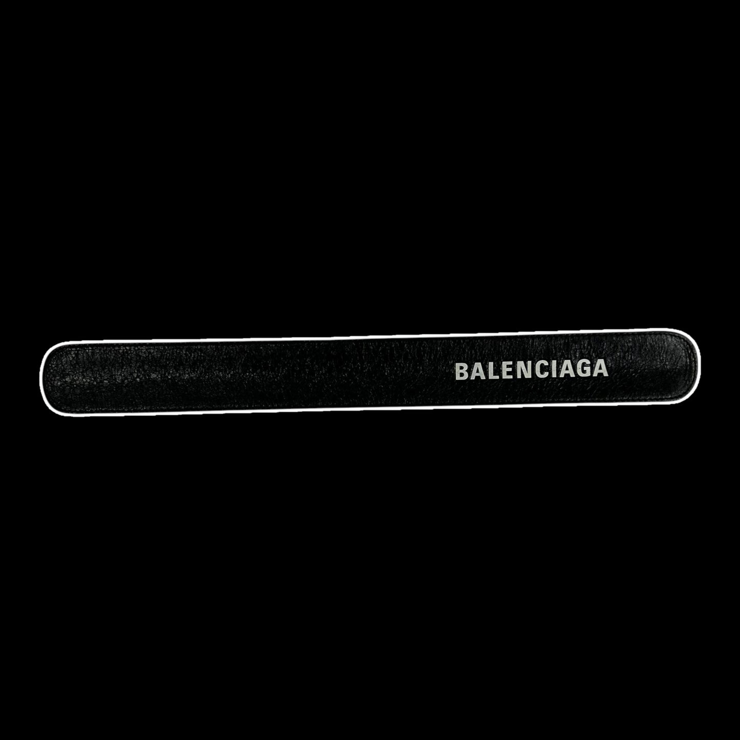 Balenciaga Black Snap Leather Cycle Bracelet