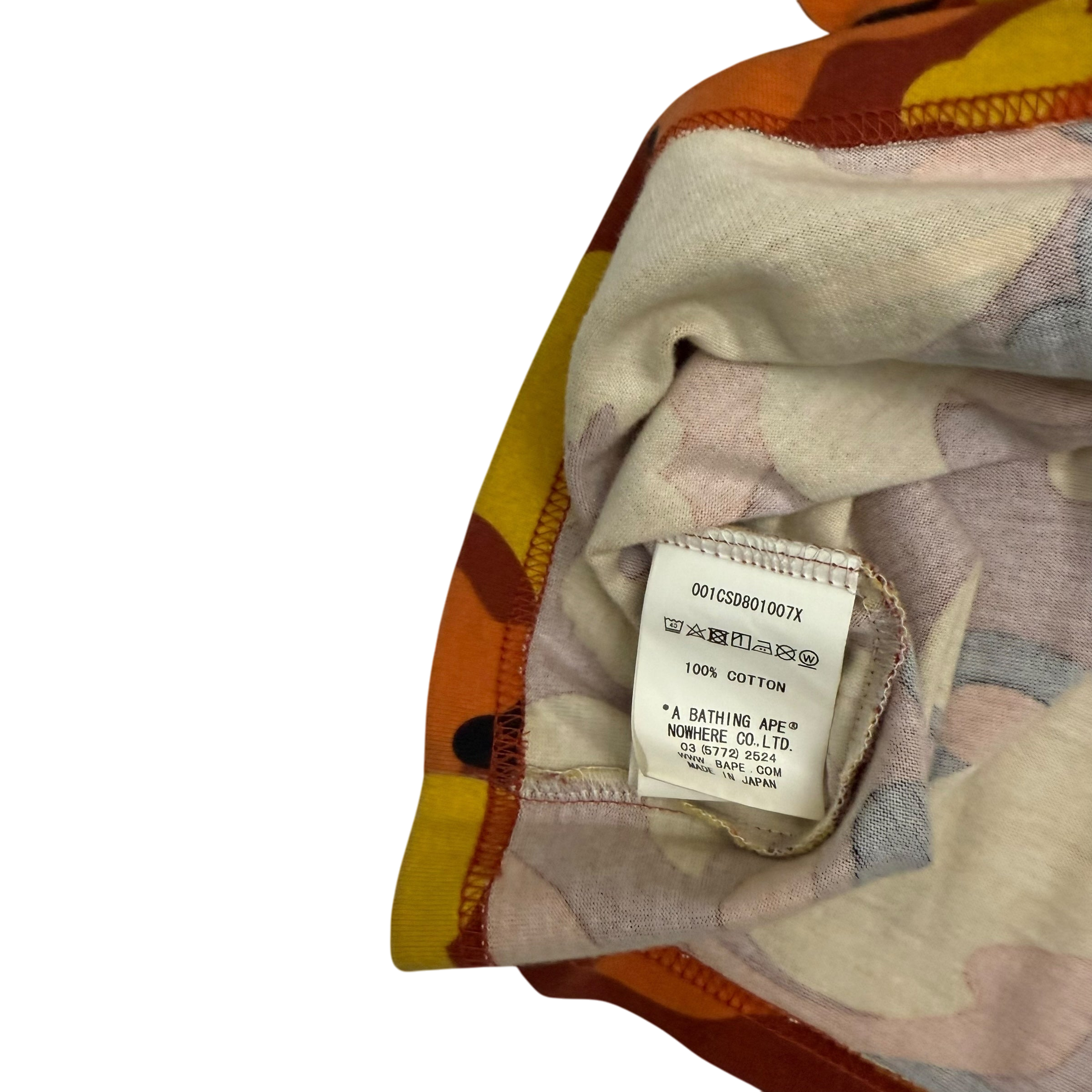 BAPE (A Bathing Ape) 1st Camo Shark T-shirt Orange (Fits M-L)