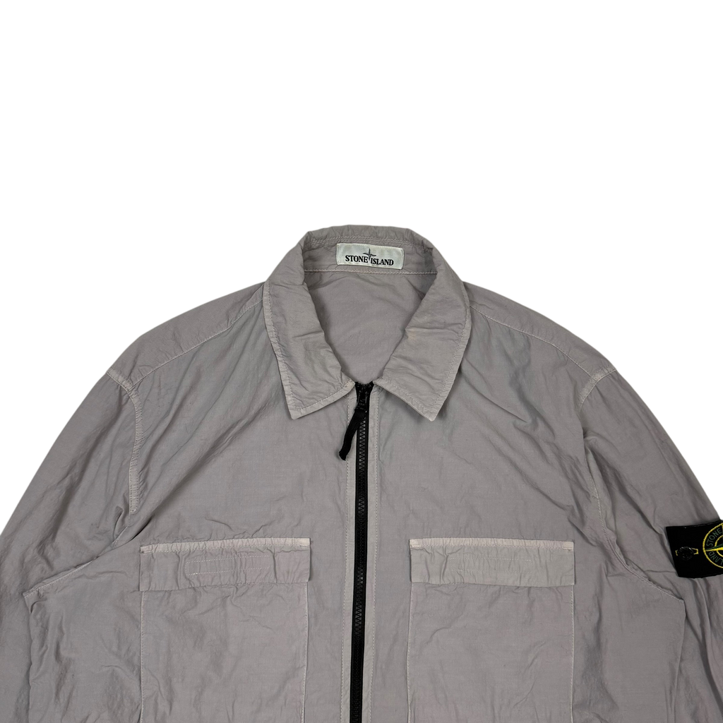 Stone Island Zip Up Utility Overshirt Grey (Size XL)