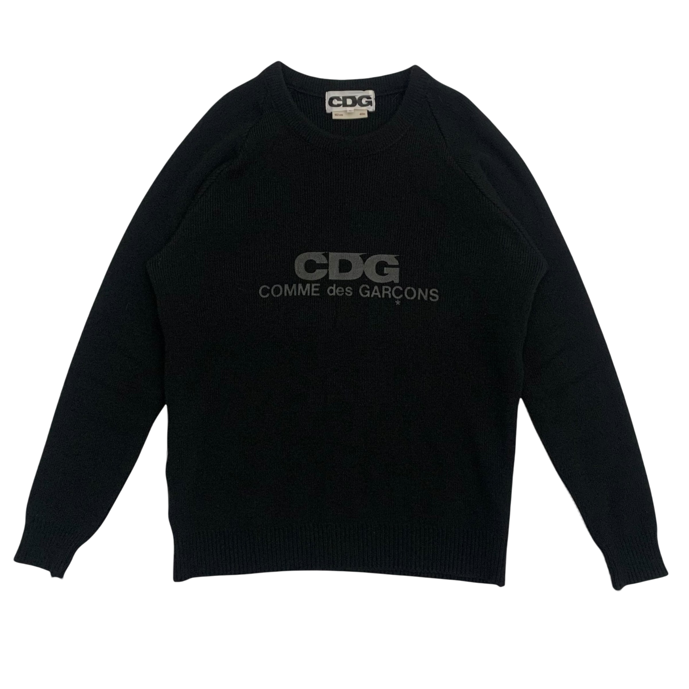 Comme Des Garçons (CDG) Round Neck Knit Sweatshirt Black (Size L)