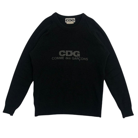 Comme Des Garçons (CDG) Round Neck Knit Sweatshirt Black (Size L)