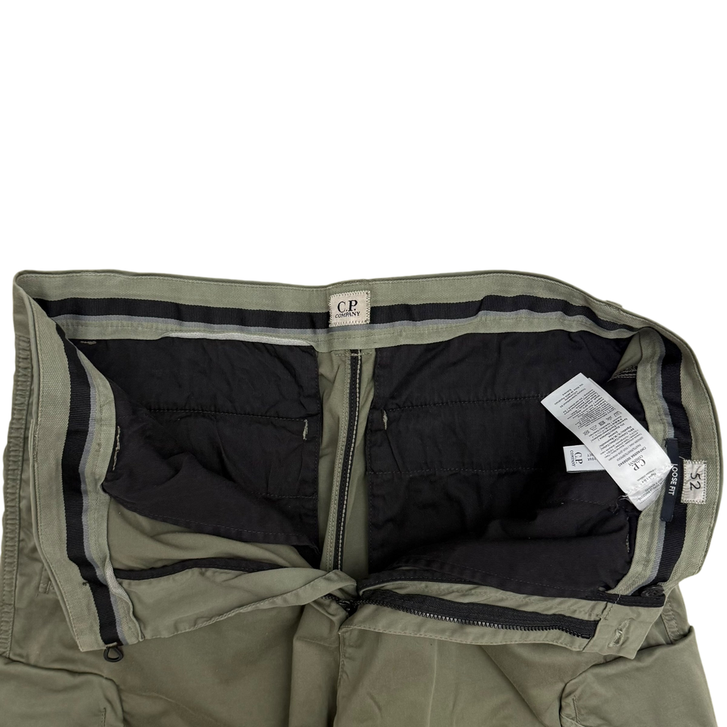 C.P. Company Loose Fit Cargo Trousers Olive Green (Size XL)