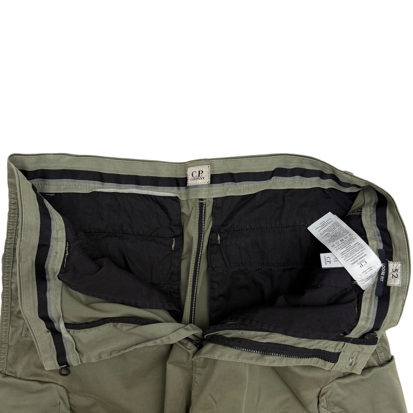 C.P. Company Loose Fit Cargo Trousers Olive Green (Size XL)