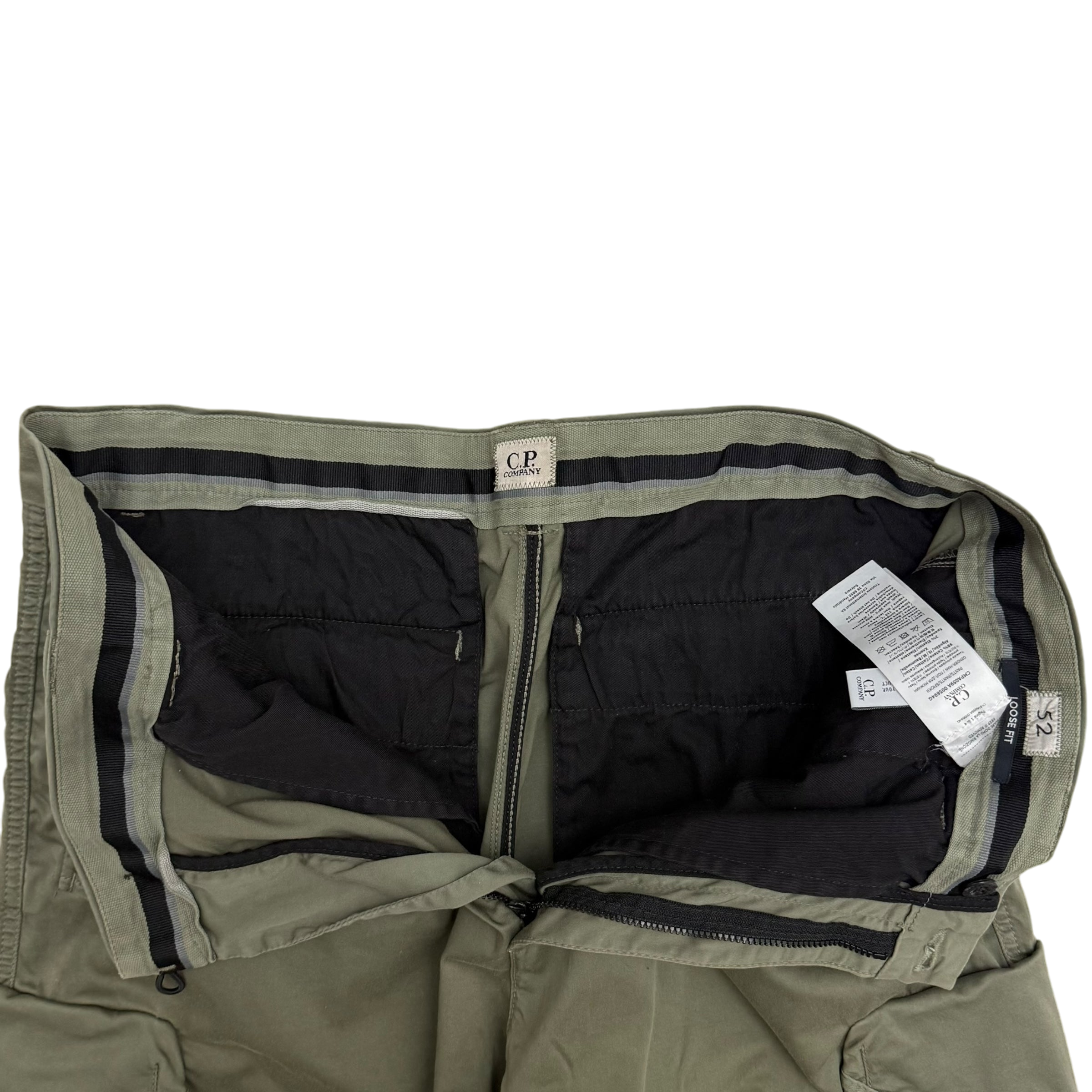 C.P. Company Loose Fit Cargo Trousers Olive Green (Size XL)