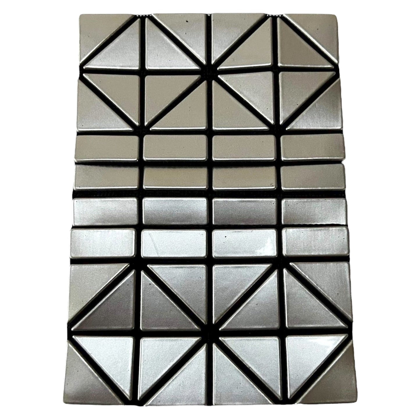 Bao Bao Issey Miyake Geometric Design Bifold Wallet Silver