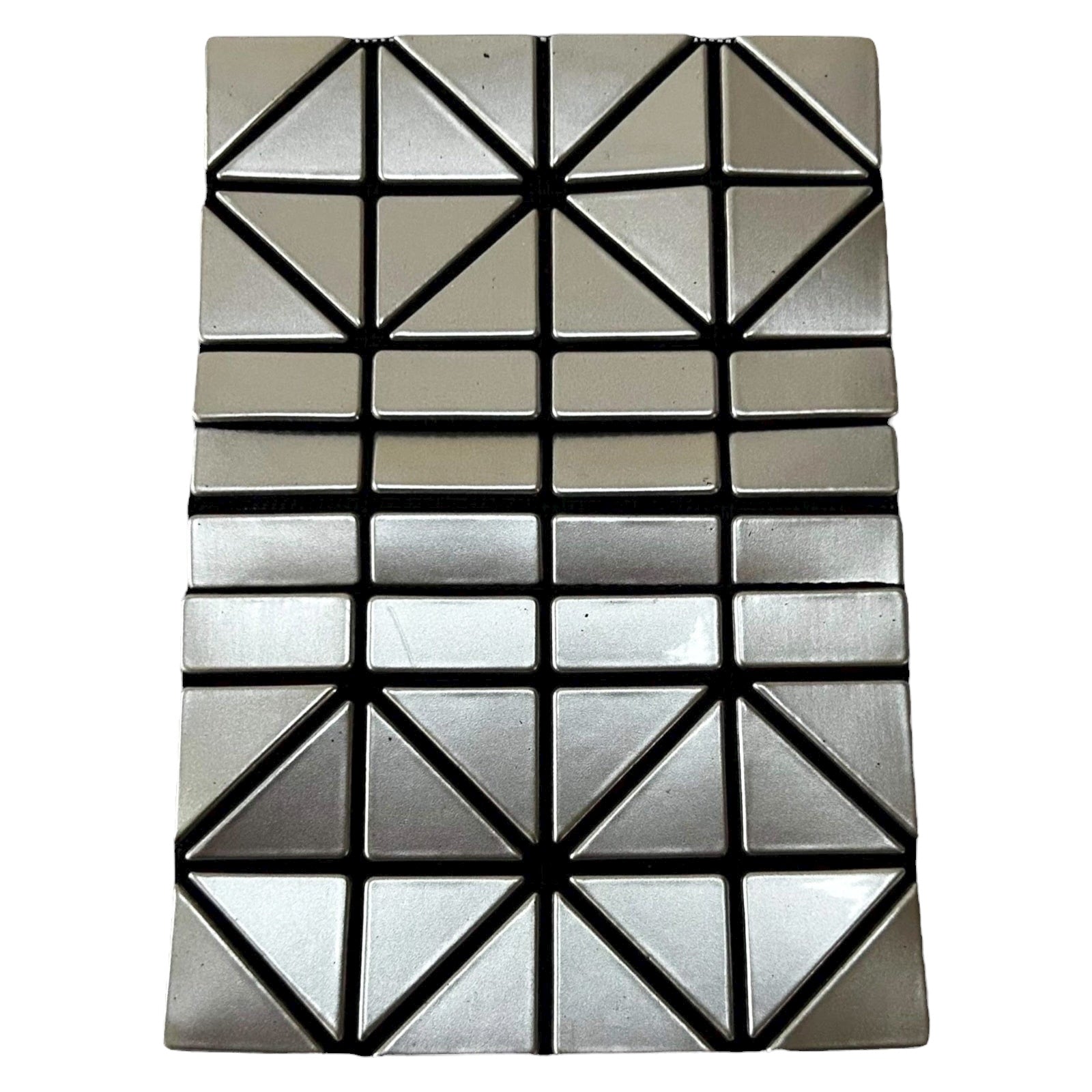 Bao Bao Issey Miyake Geometric Design Bifold Wallet Silver