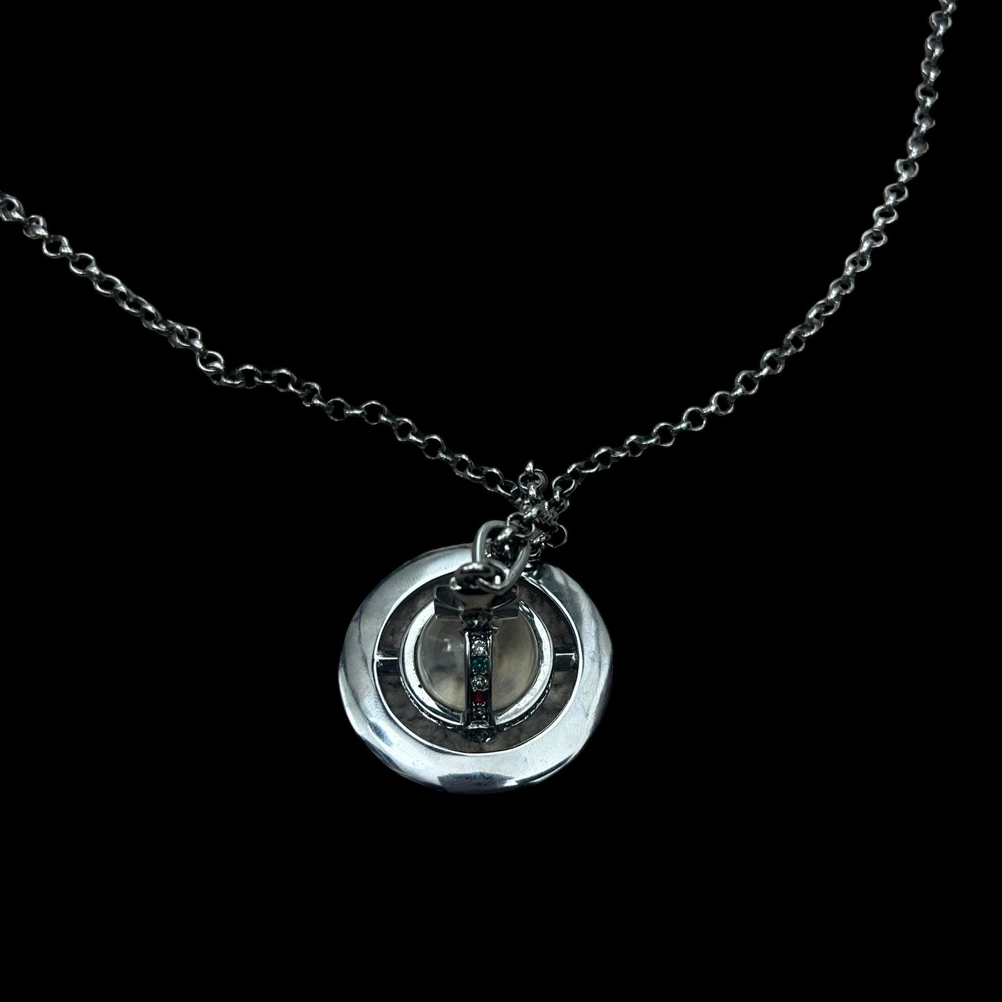 Vivienne Westwood Orb Giant 3D Necklace Gun Metal Silver