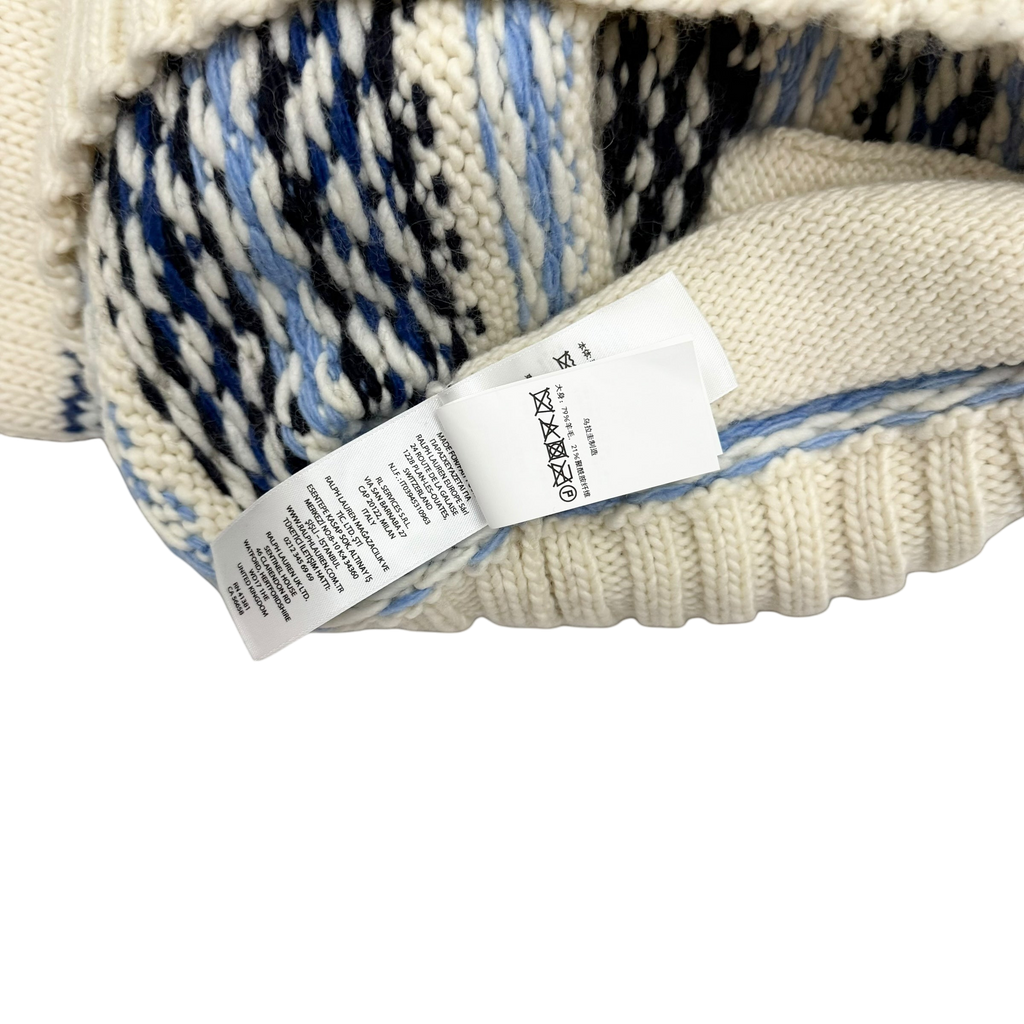 Polo Ralph Lauren Graphic Wool-Blend Full-Zip Cardigan Cream (Size M)