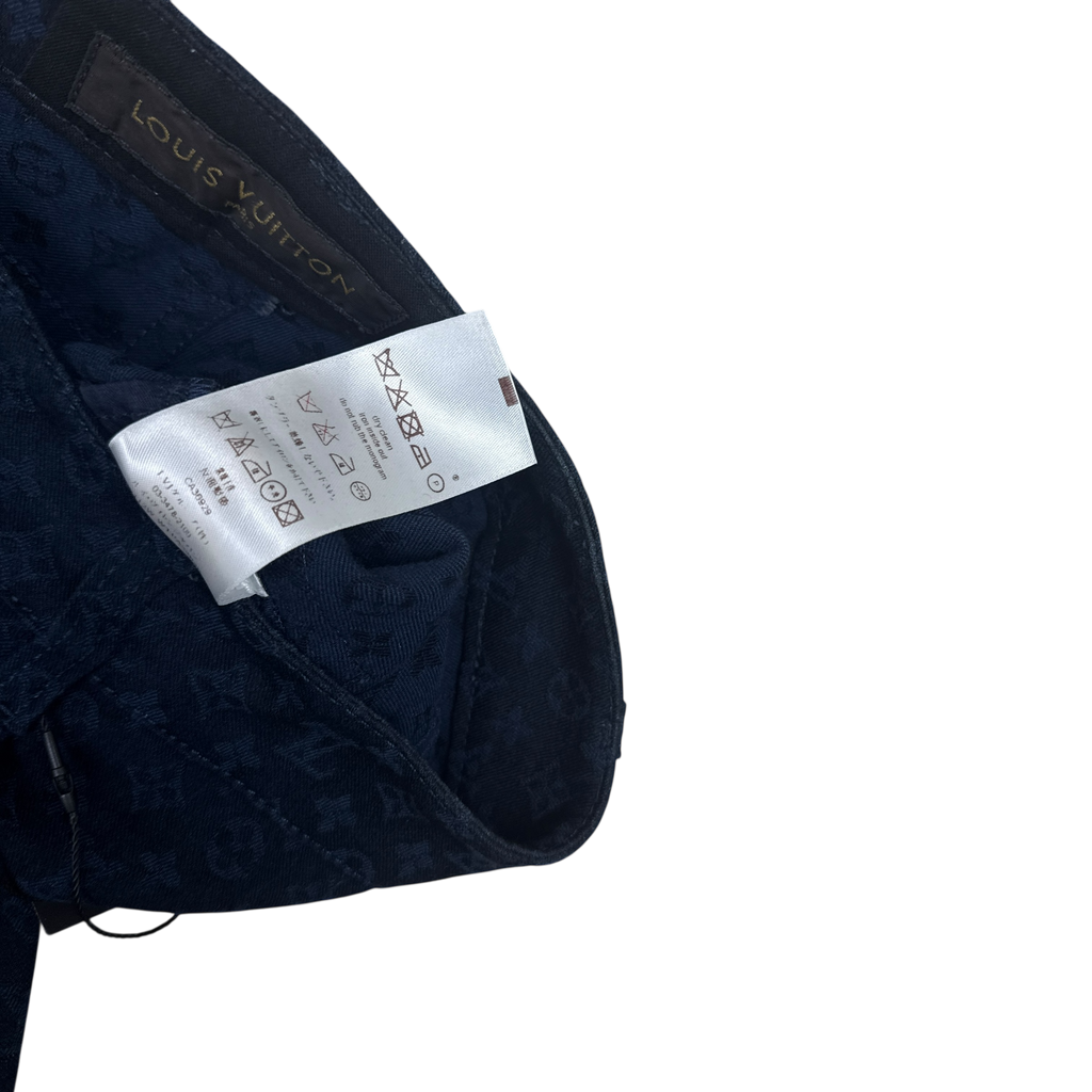 Louis Vuitton Monogram Lambskin Trim Capri Denim Pants Navy (Size 36)