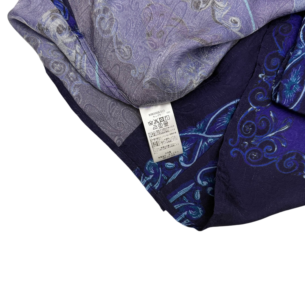 Kapital Virgin Mary Rayon Open Collar LS Shirt Purple / Blue (Size 2)