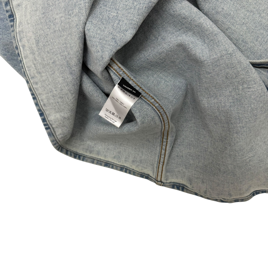 Y/Project 22AW Pinched Logo Oversized Denim Shirt (Fits up to size L)
