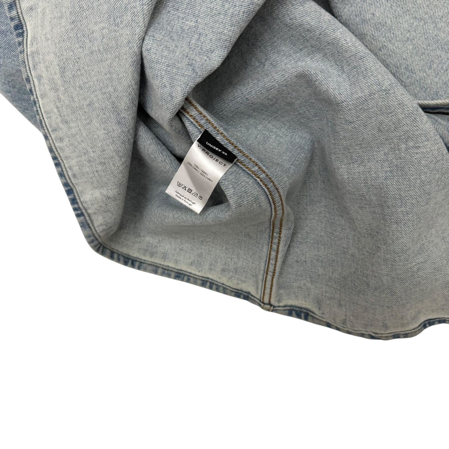 Y/Project 22AW Pinched Logo Oversized Denim Shirt (Fits up to size L)