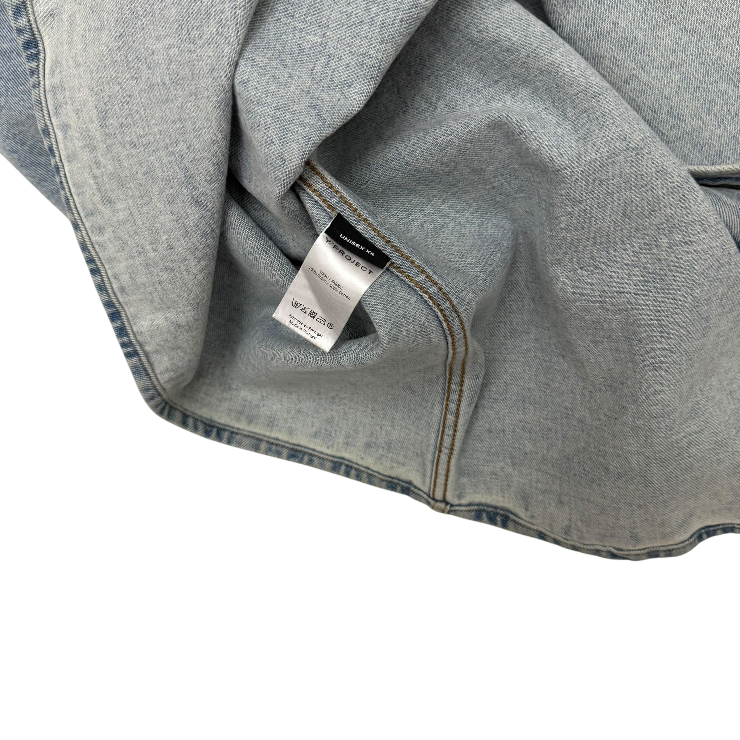 Y/Project 22AW Pinched Logo Oversized Denim Shirt (Fits up to size L)