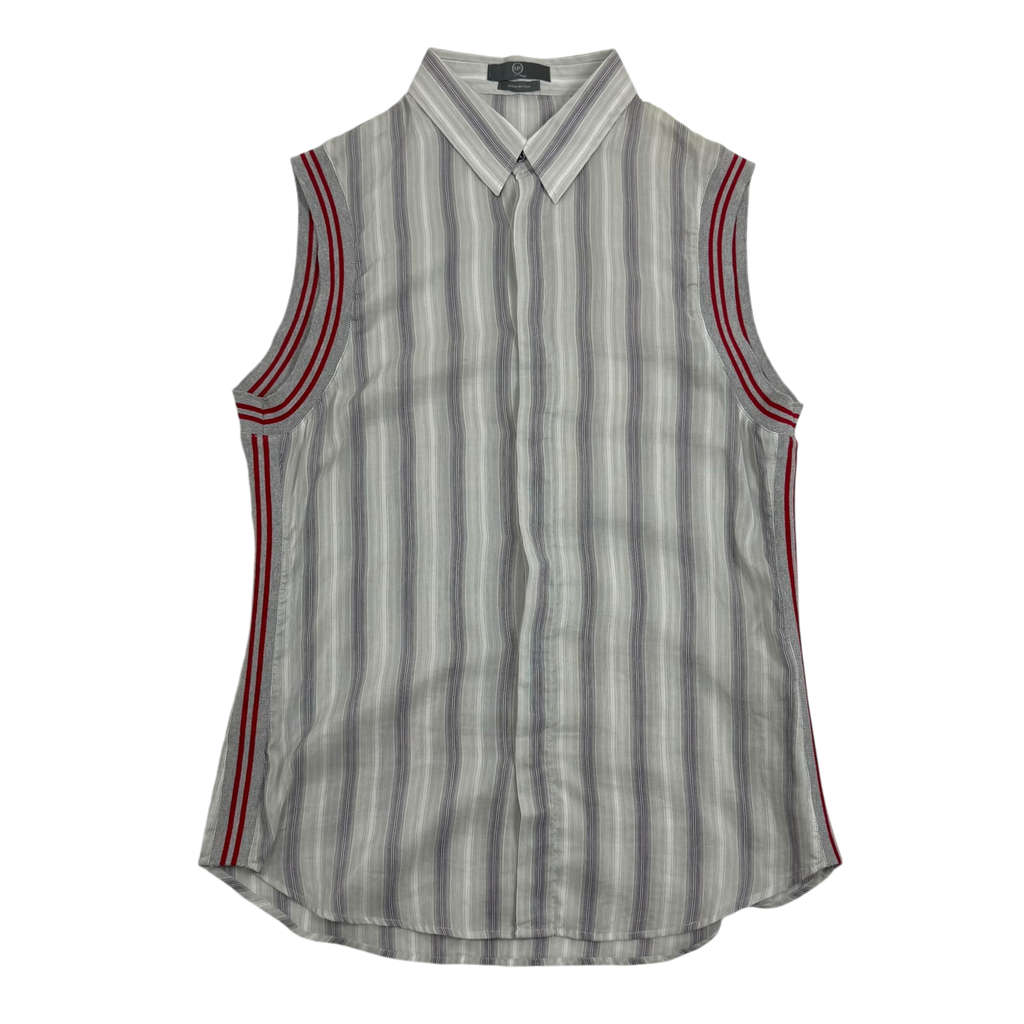 Alexander McQueen 00s Sleeveless Button-Up Shirt (Fits M-L)