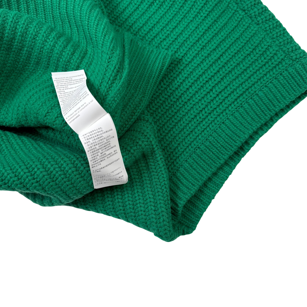 We11done Ribbed Wool Multi-Logo Square Knit Vest Green (Size L)