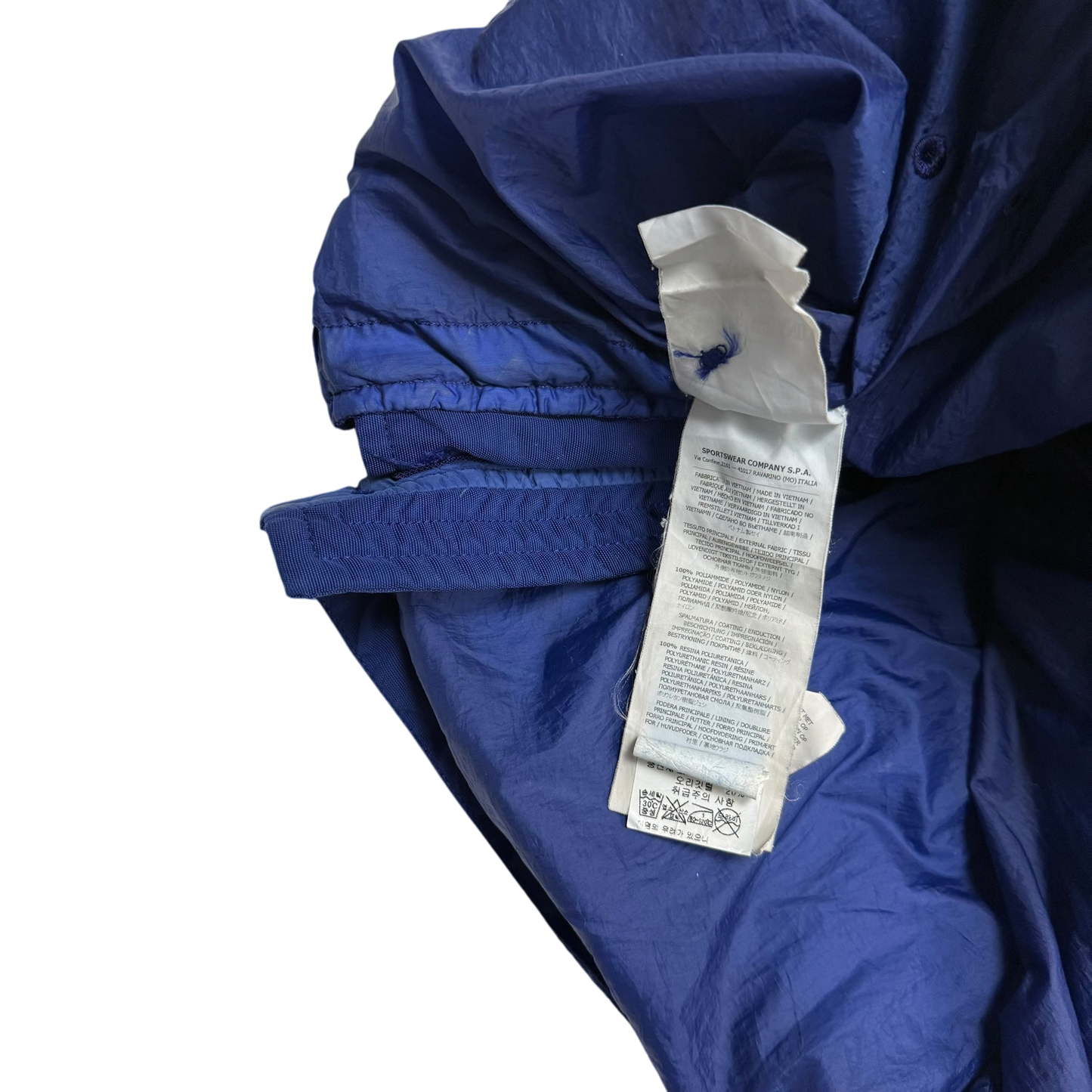 Stone Island Junior Crinkle Nylon Hooded Down Jacket Two-tone Blue (Size 14)