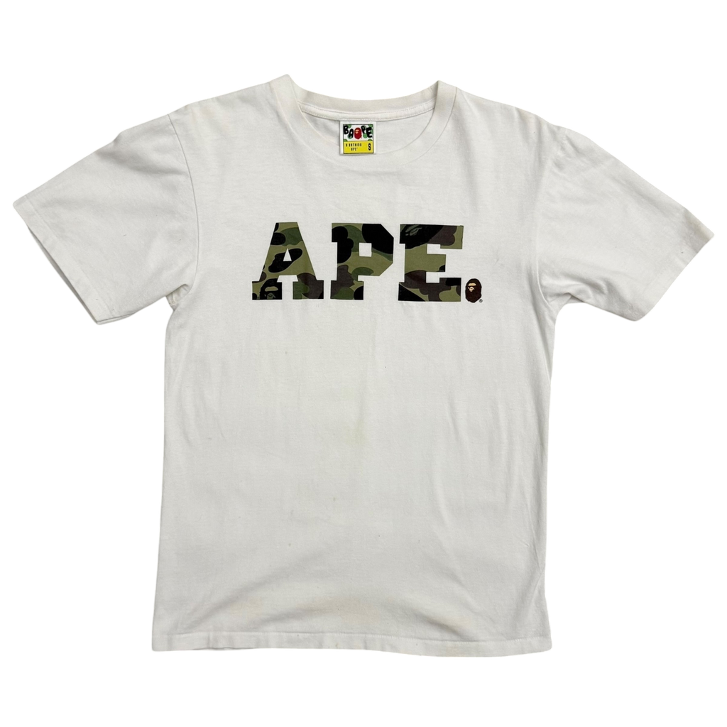 BAPE (A Bathing Ape) Camo Ape T-Shirt White (Size S)