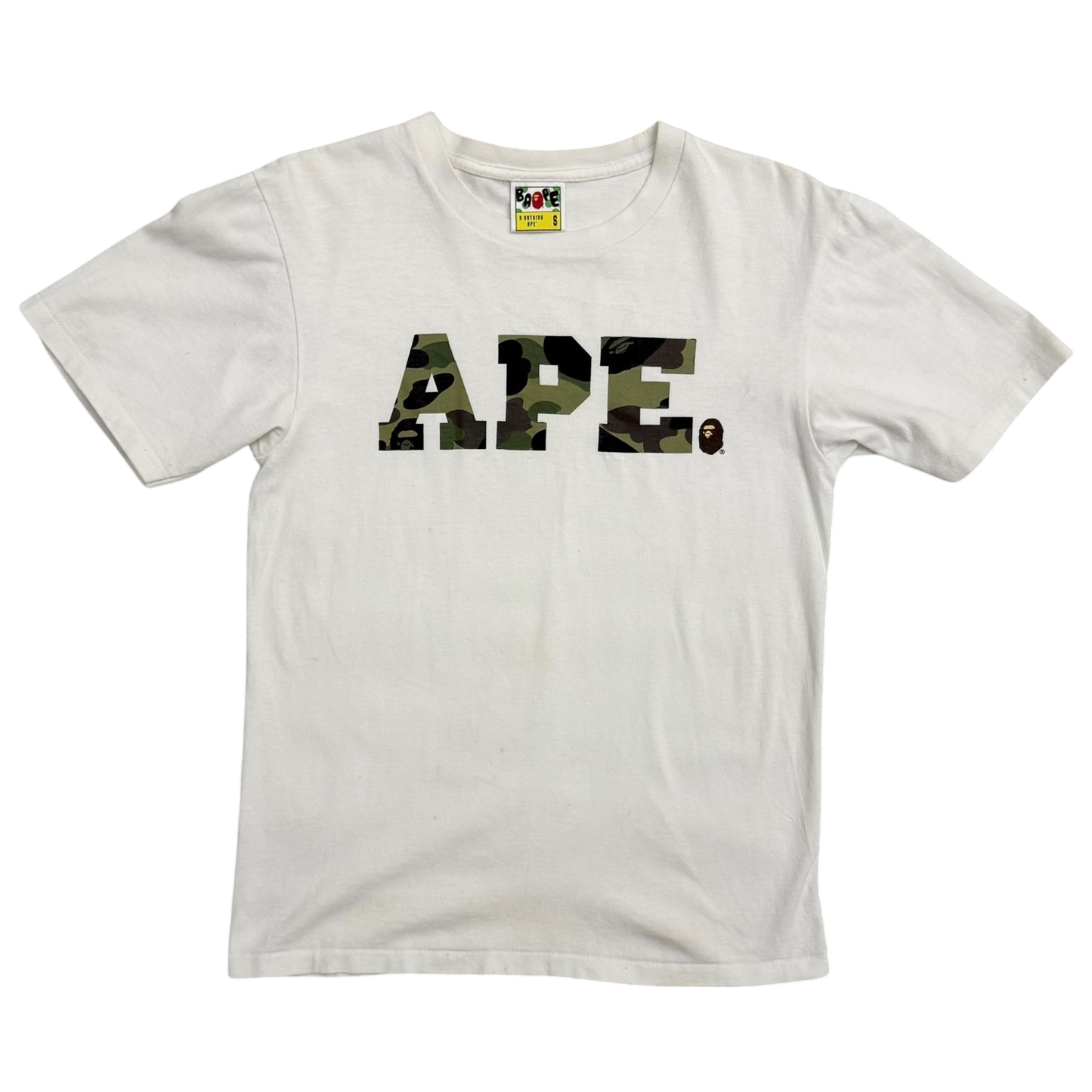 BAPE (A Bathing Ape) Camo Ape T-Shirt White (Size S)