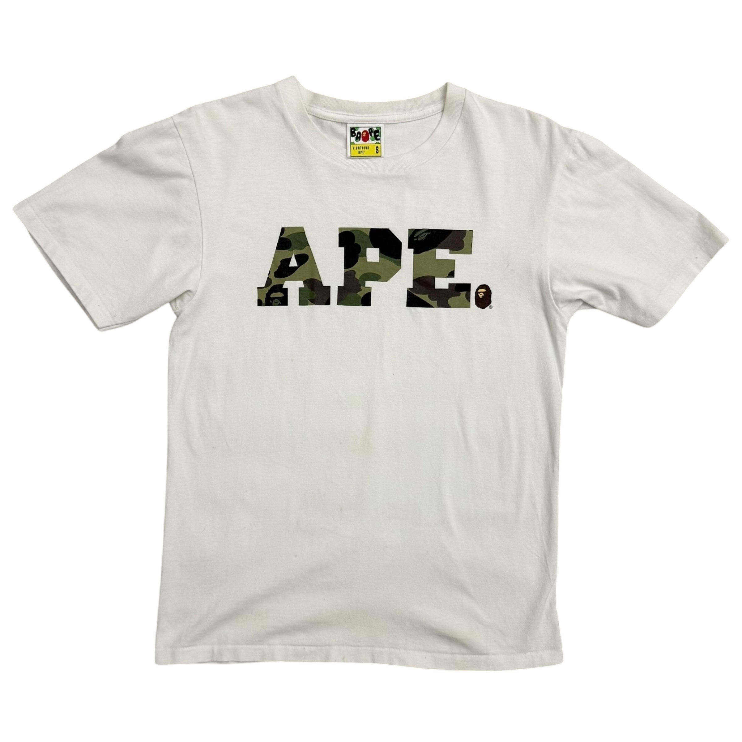 BAPE (A Bathing Ape) Camo Ape T-Shirt White (Size S)