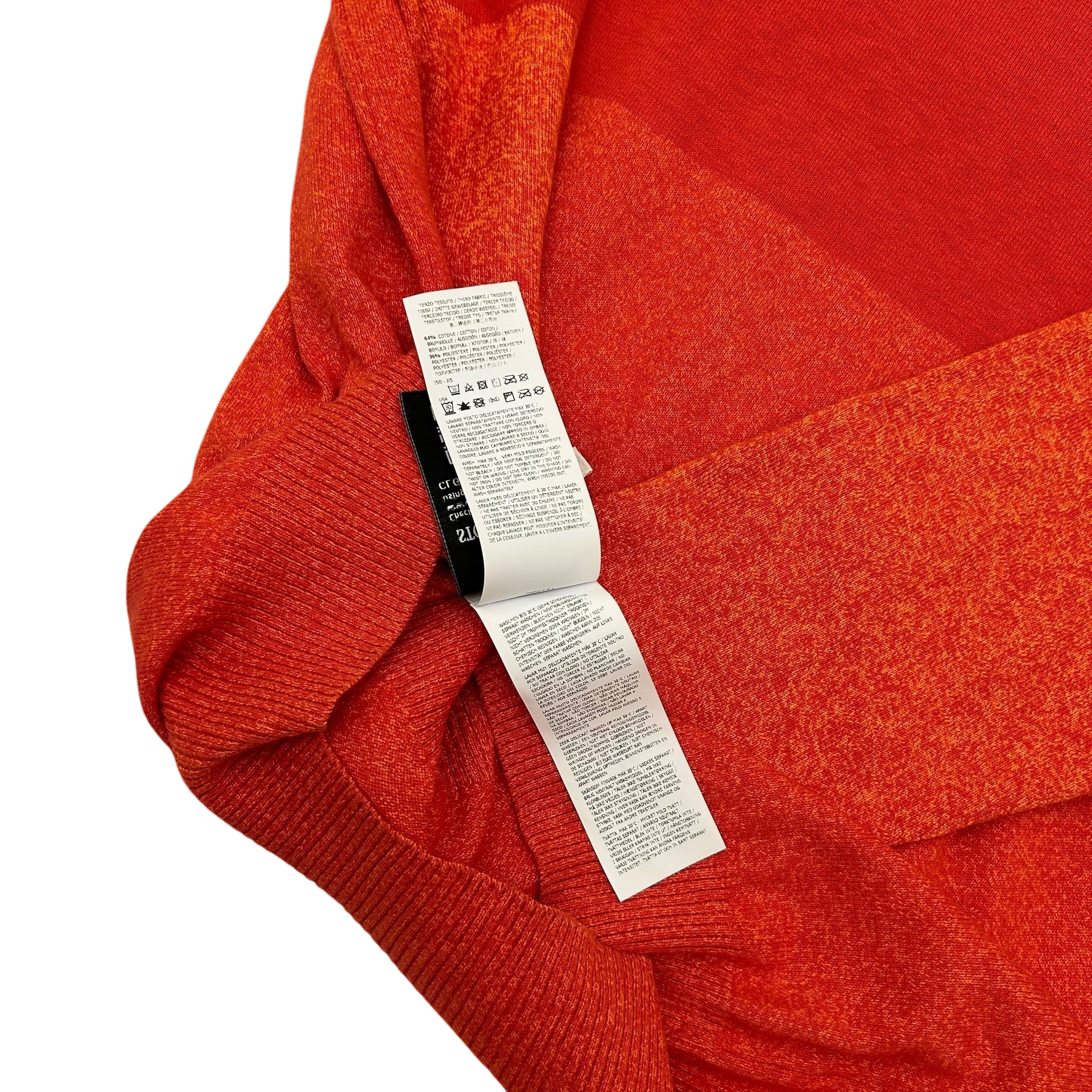 Stone Island Big Logo Intarsia Knit Sweatshirt Coral Red (Size L)