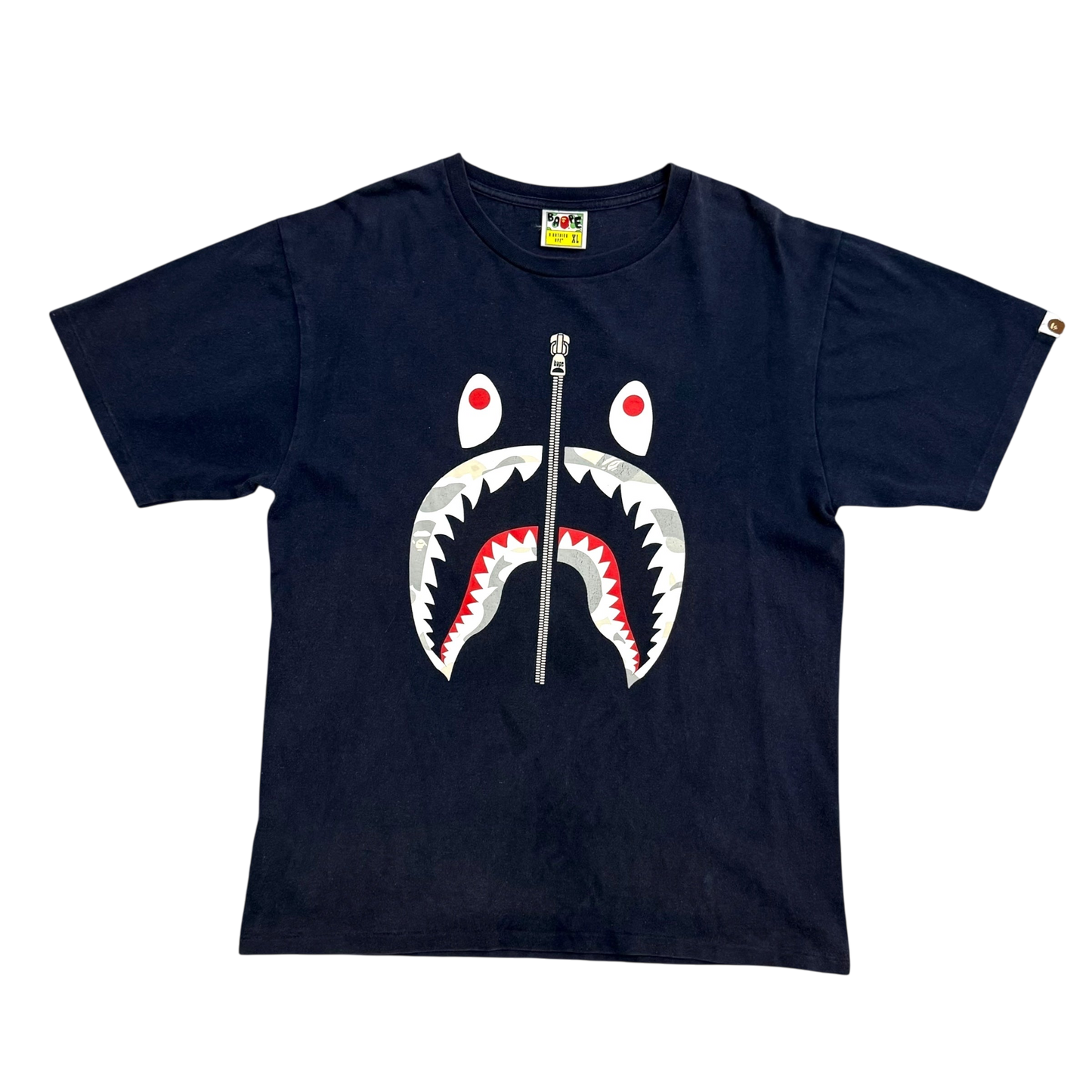 BAPE (A Bathing Ape) Shark T-Shirt Navy (Fits L-XL)