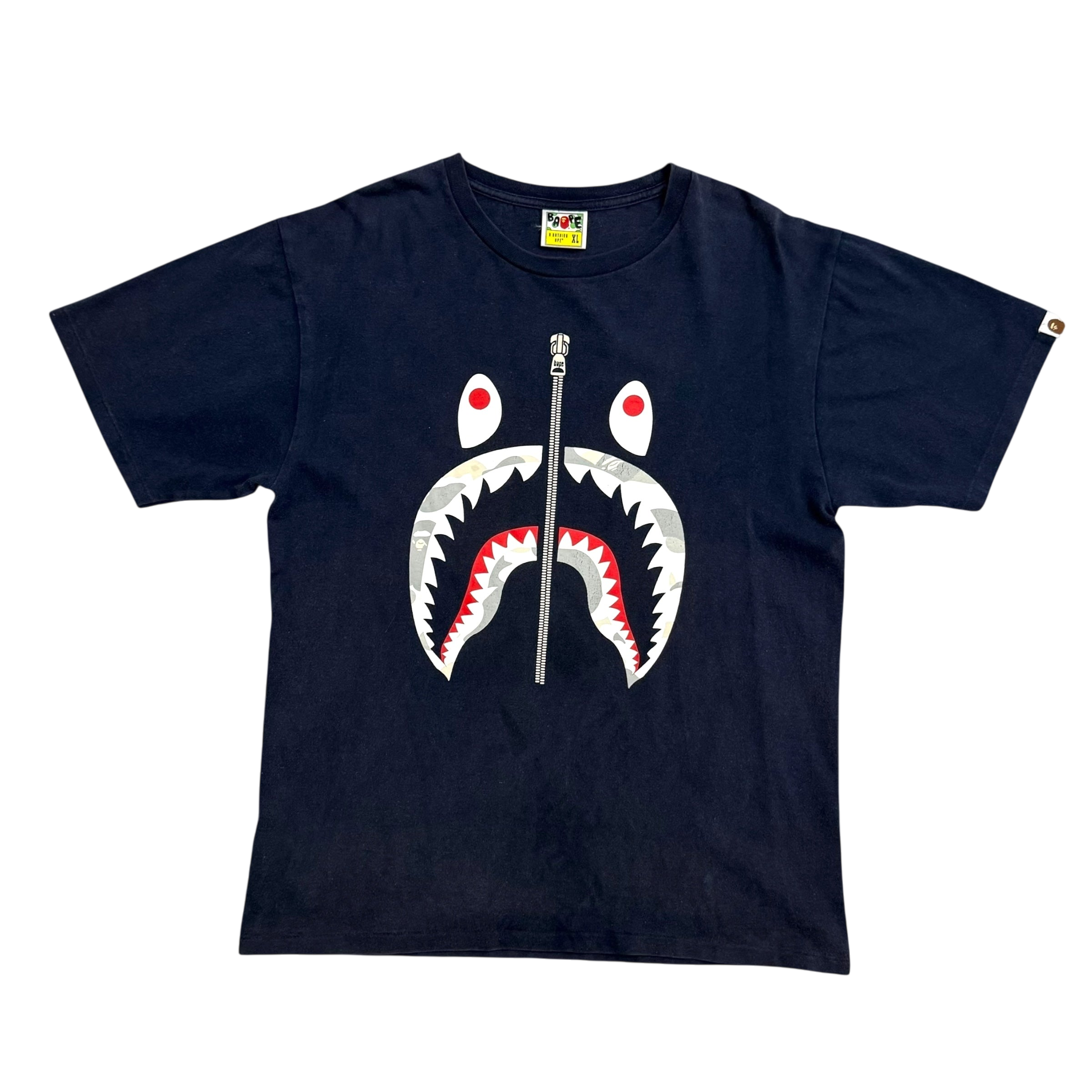 BAPE (A Bathing Ape) Shark T-Shirt Navy (Fits L-XL)