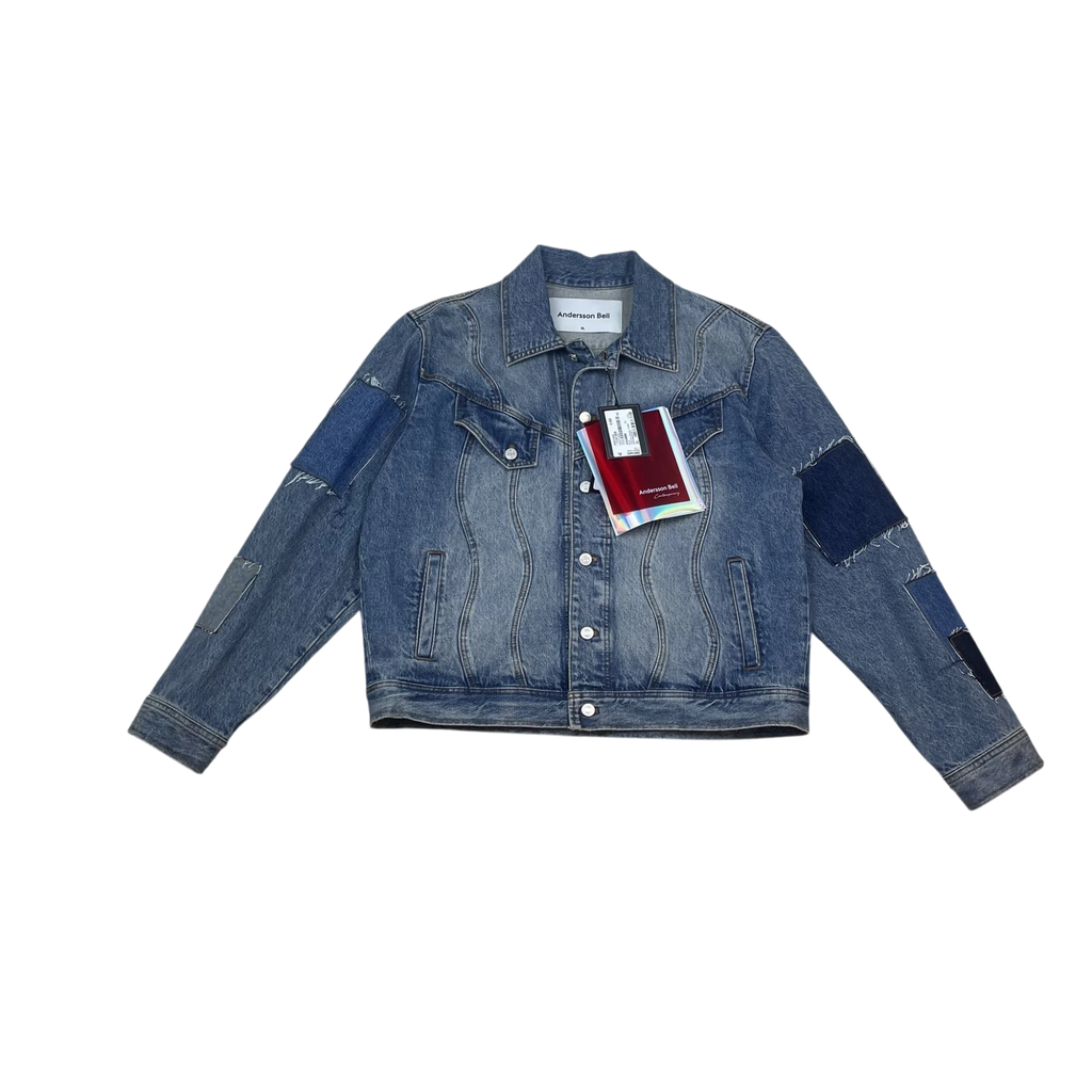 Andersson Bell Patchwork Denim Jacket Blue Multi (Size XL)